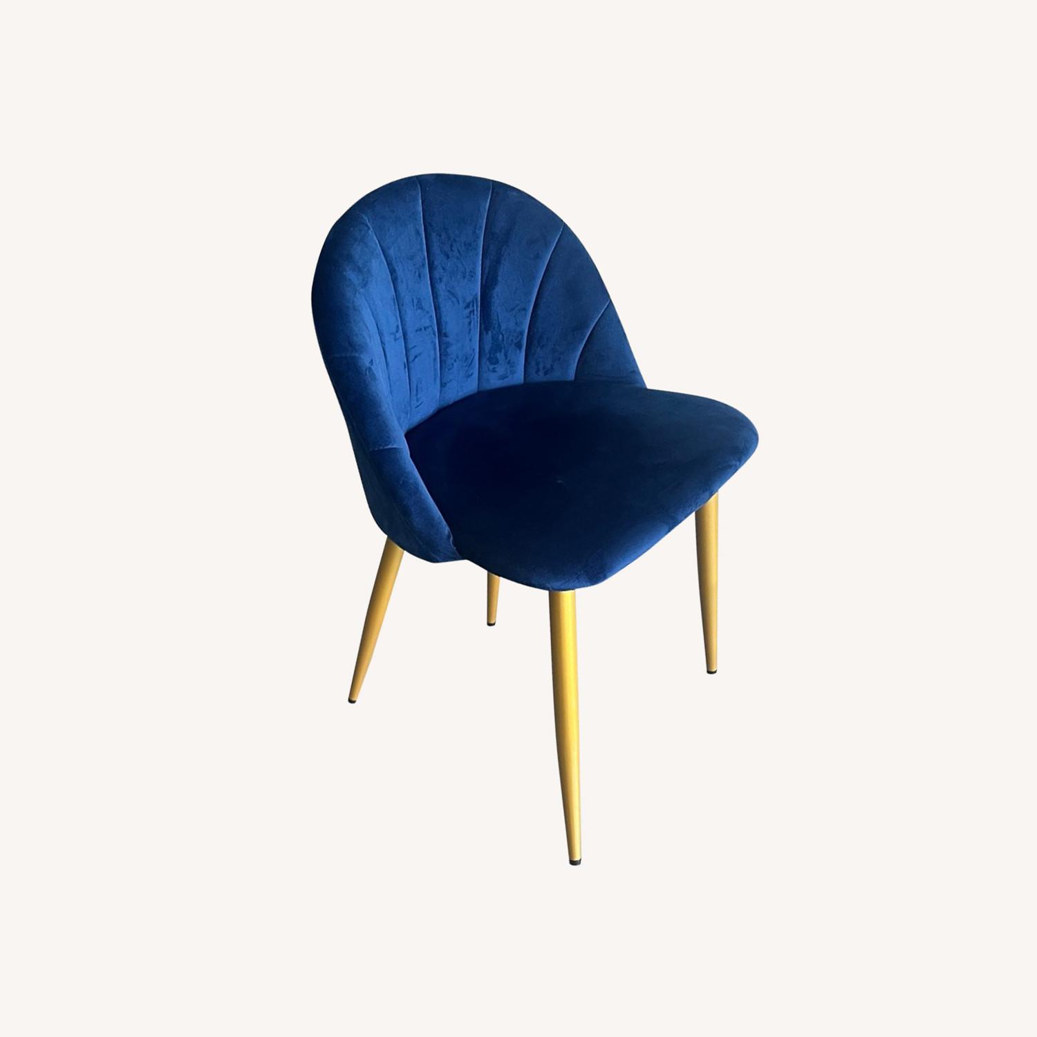 Velvet Blue Accent Chair Set - image-0