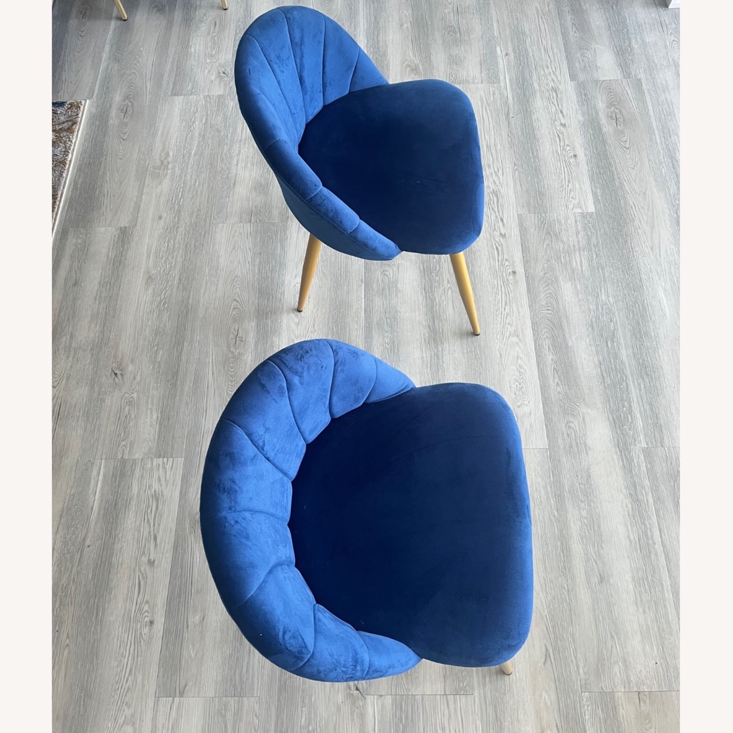 Velvet Blue Accent Chair Set - image-3