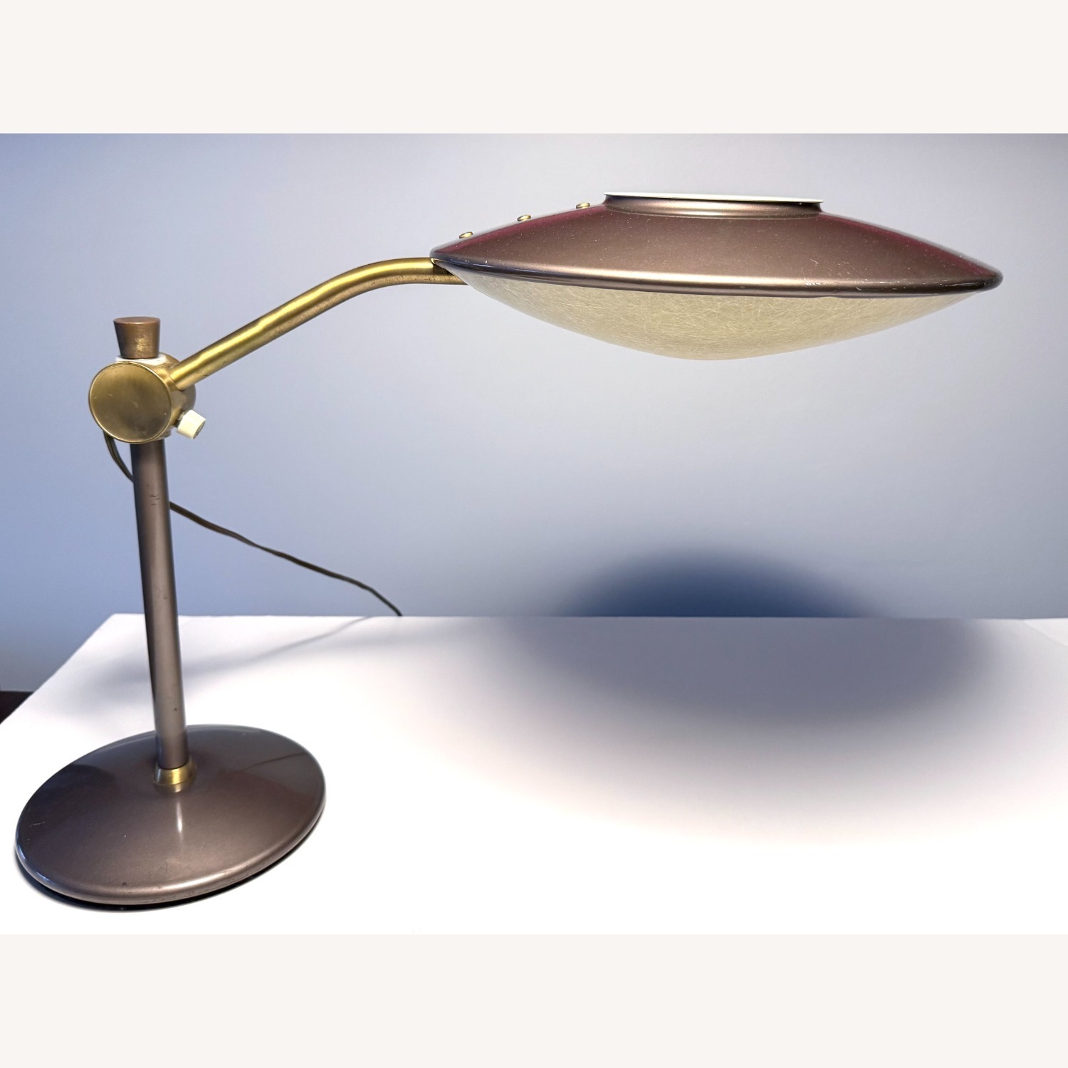Mid-Century Dazor Flying Saucer Desk Lamp - image-1