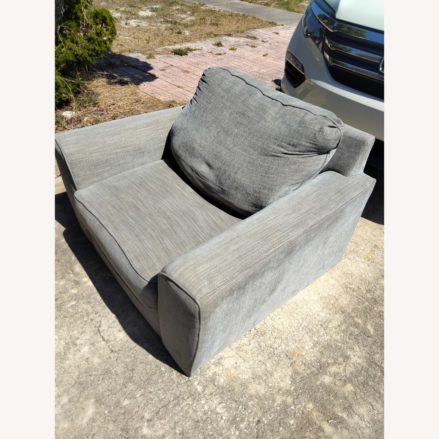 Light Grey Lounge Chair - image-1