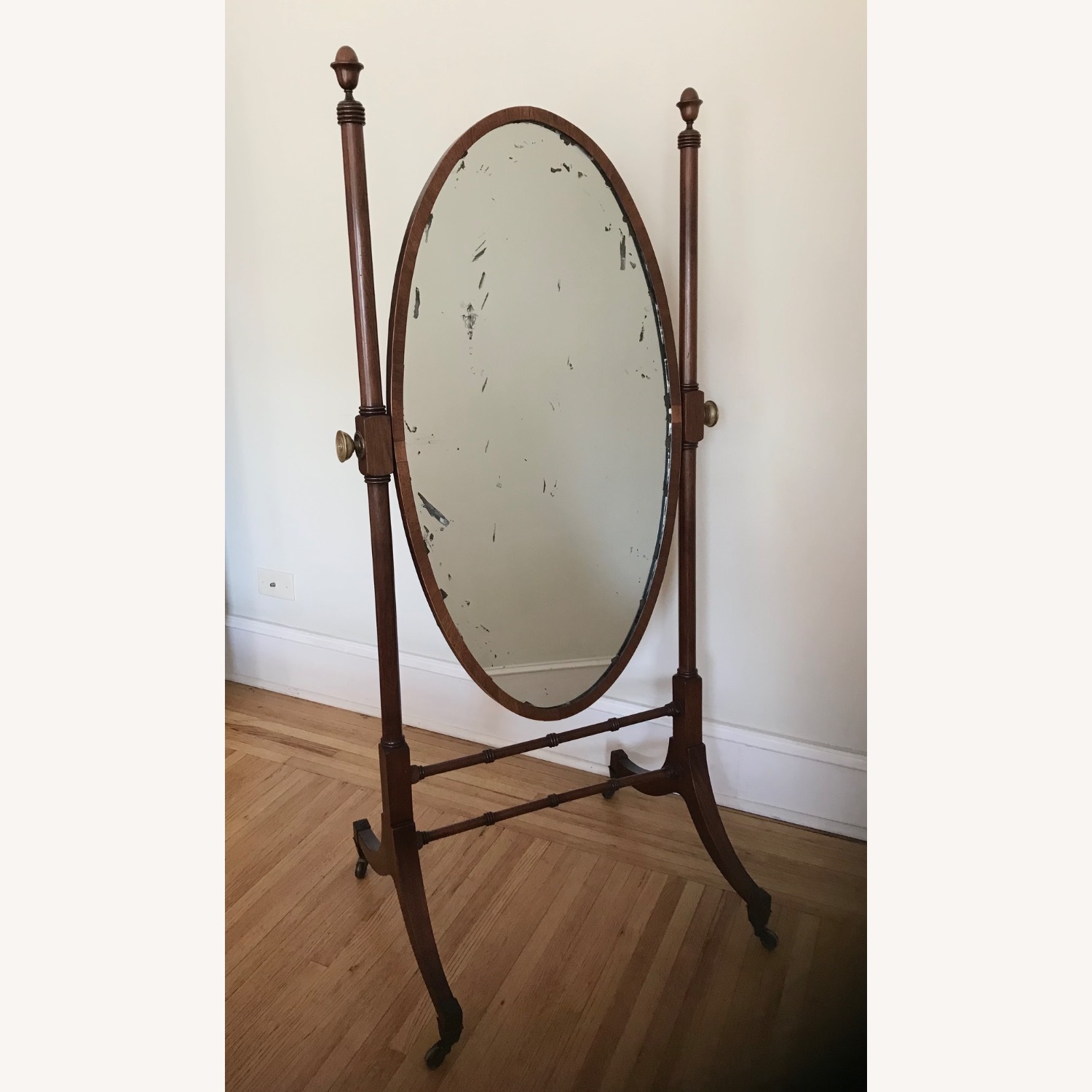 Antique English Floor Mirror - image-1