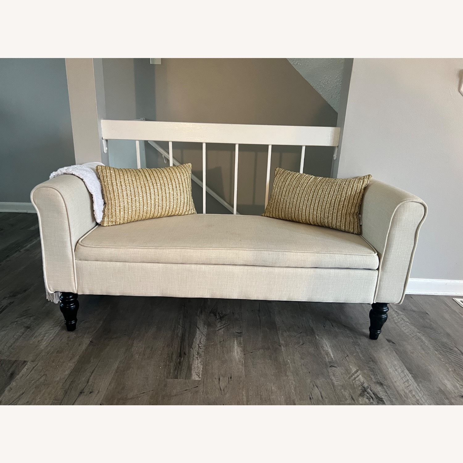 Beige Bench with Storage - image-3