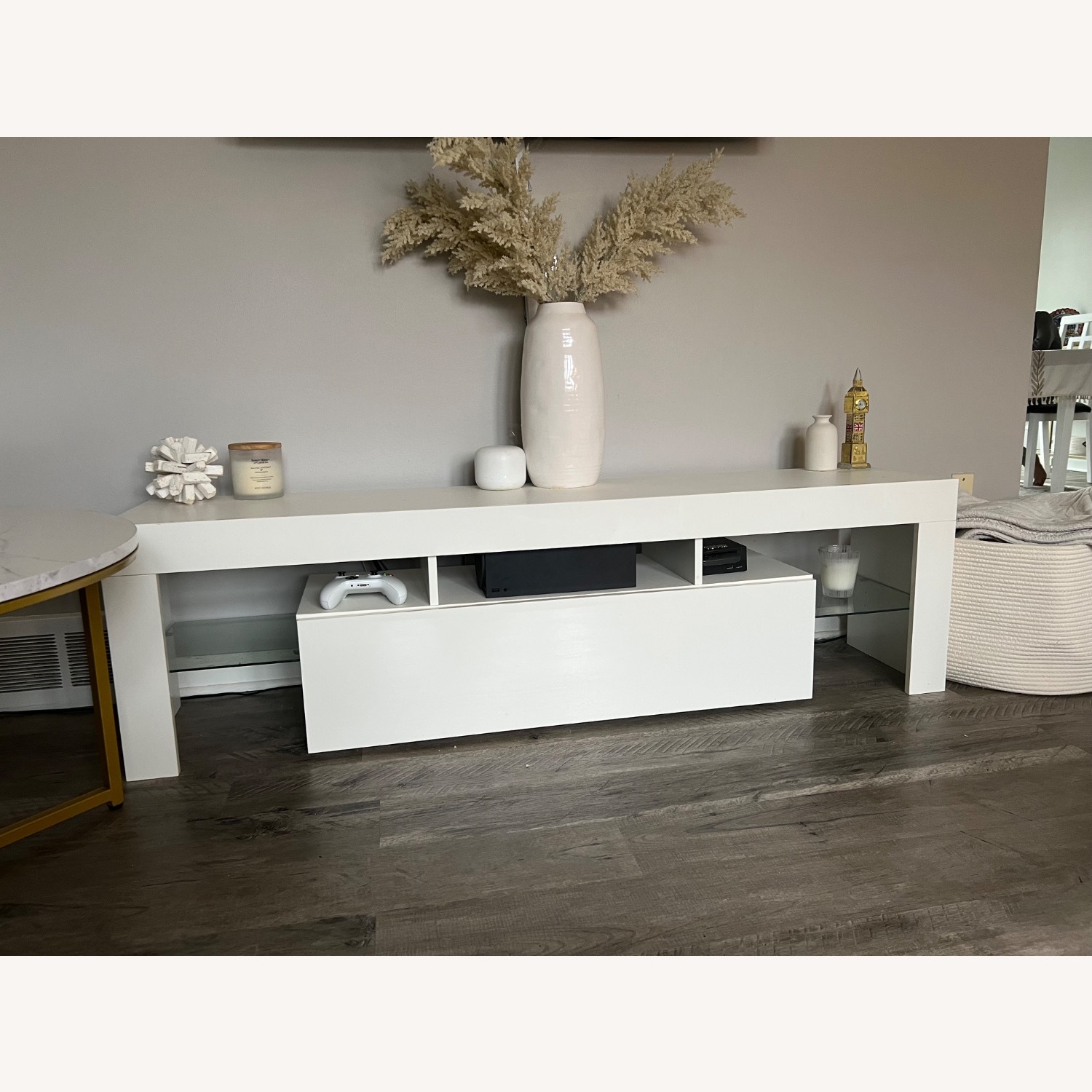 White TV Table/ Console - image-1