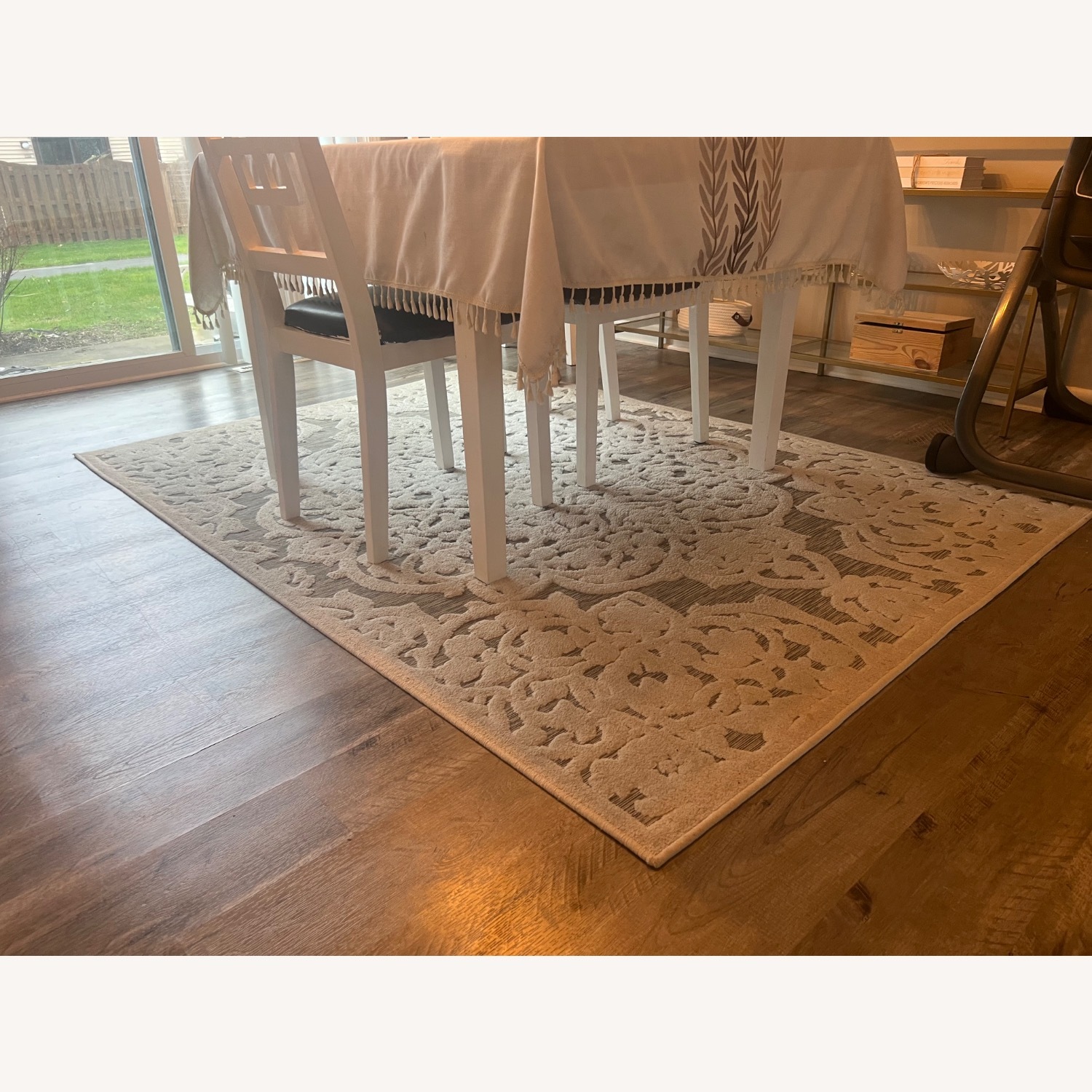 White Patterned Rug - image-1