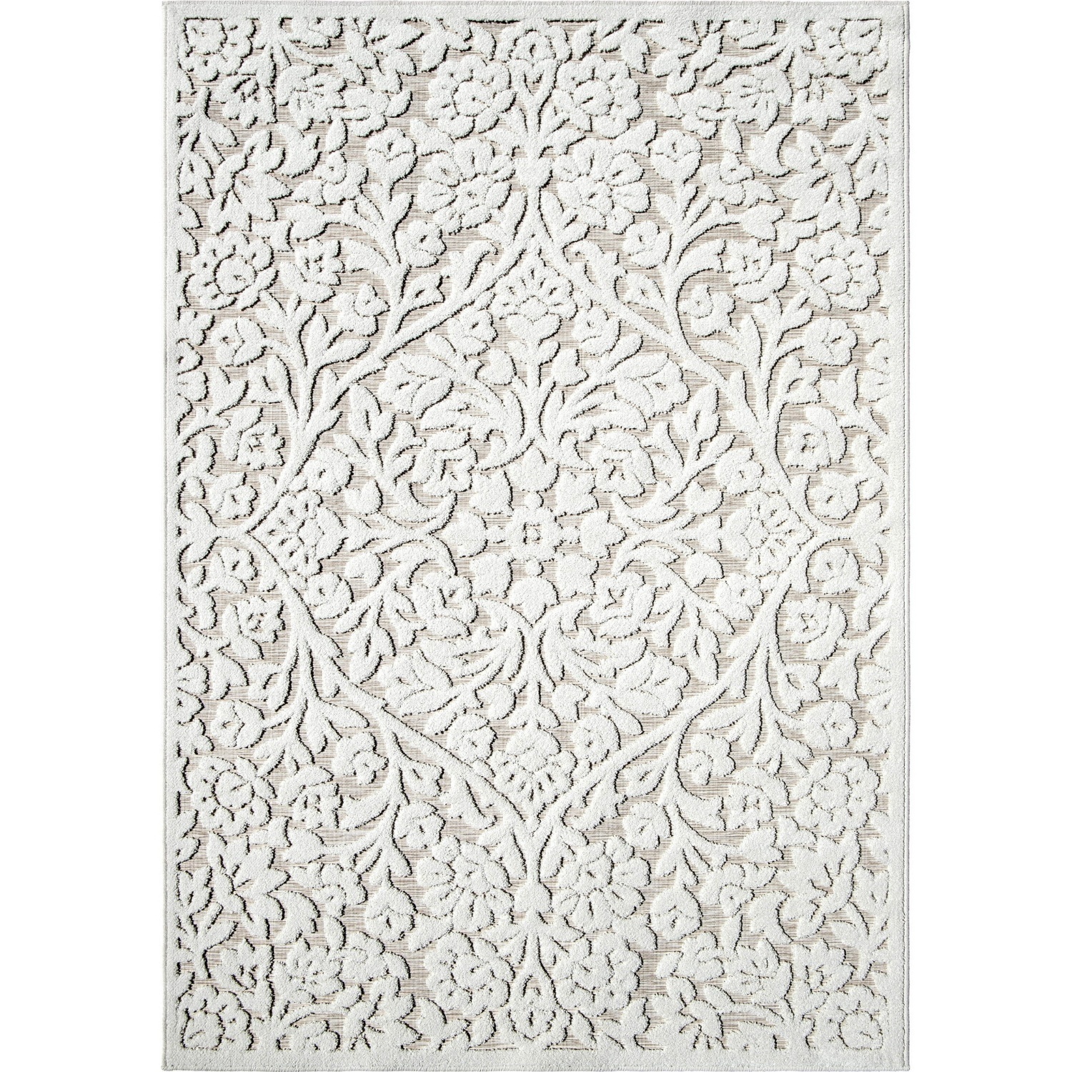 White Patterned Rug - image-4