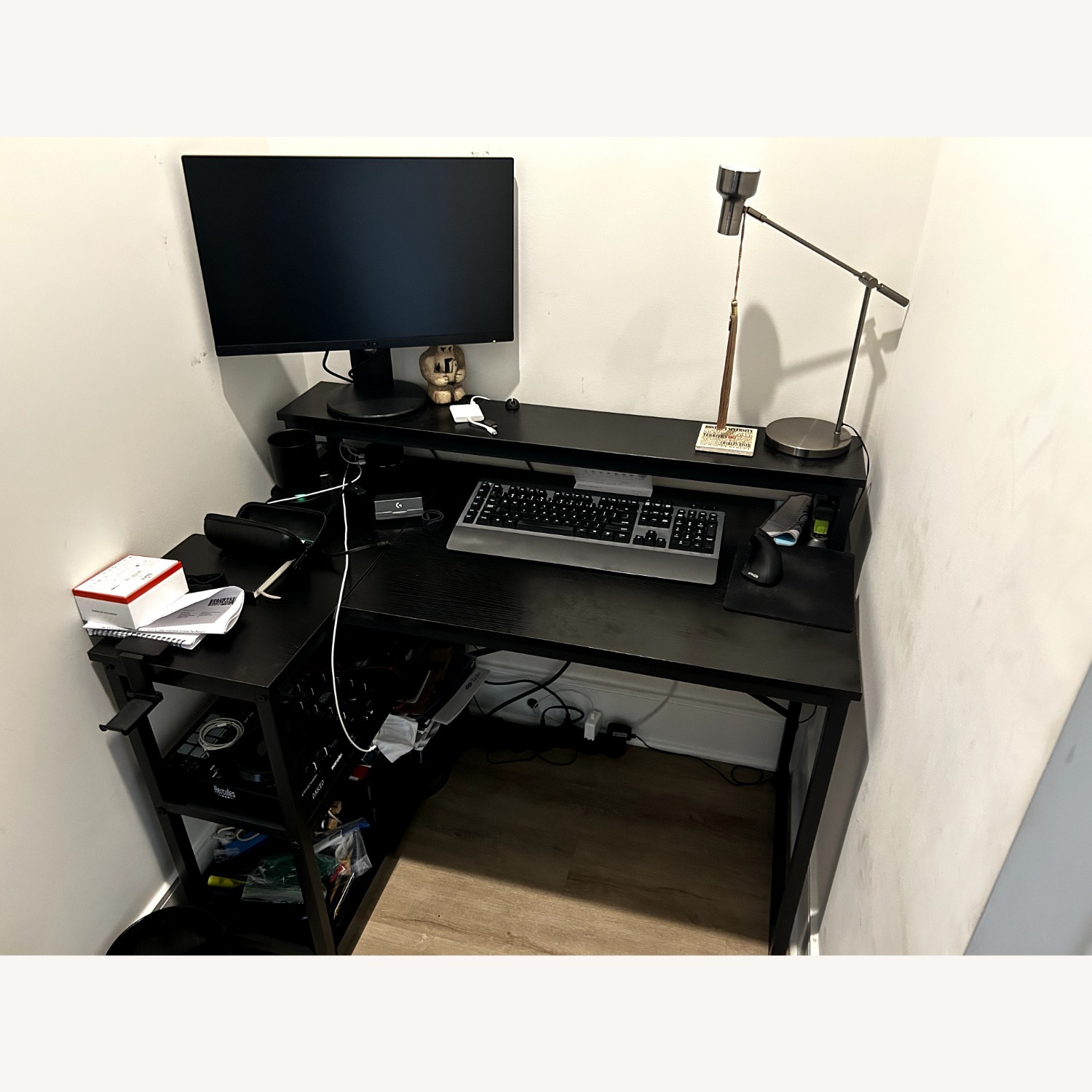 Inbox Zero Dominike L-shaped Hutch Desk - image-1