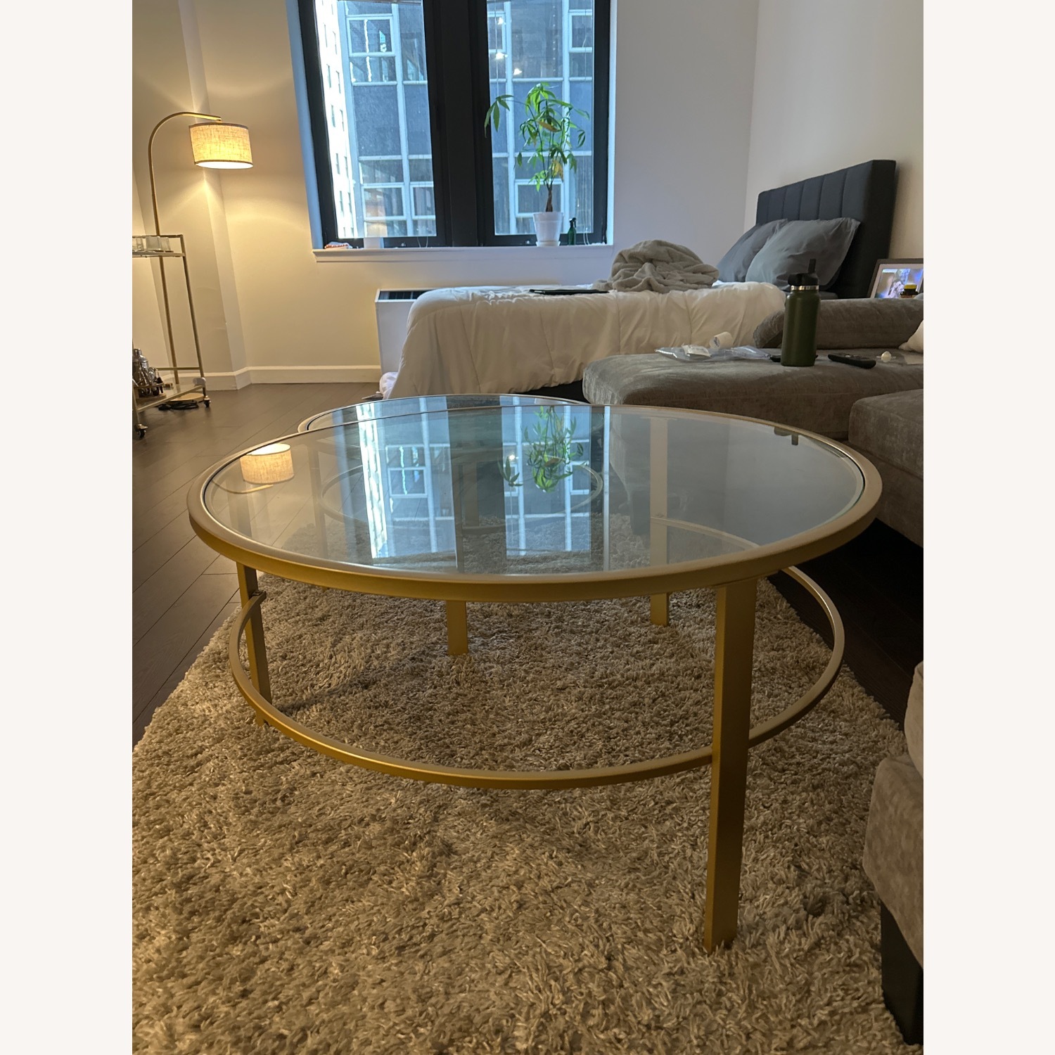 Two Piece Gold Coffee Table  - image-3