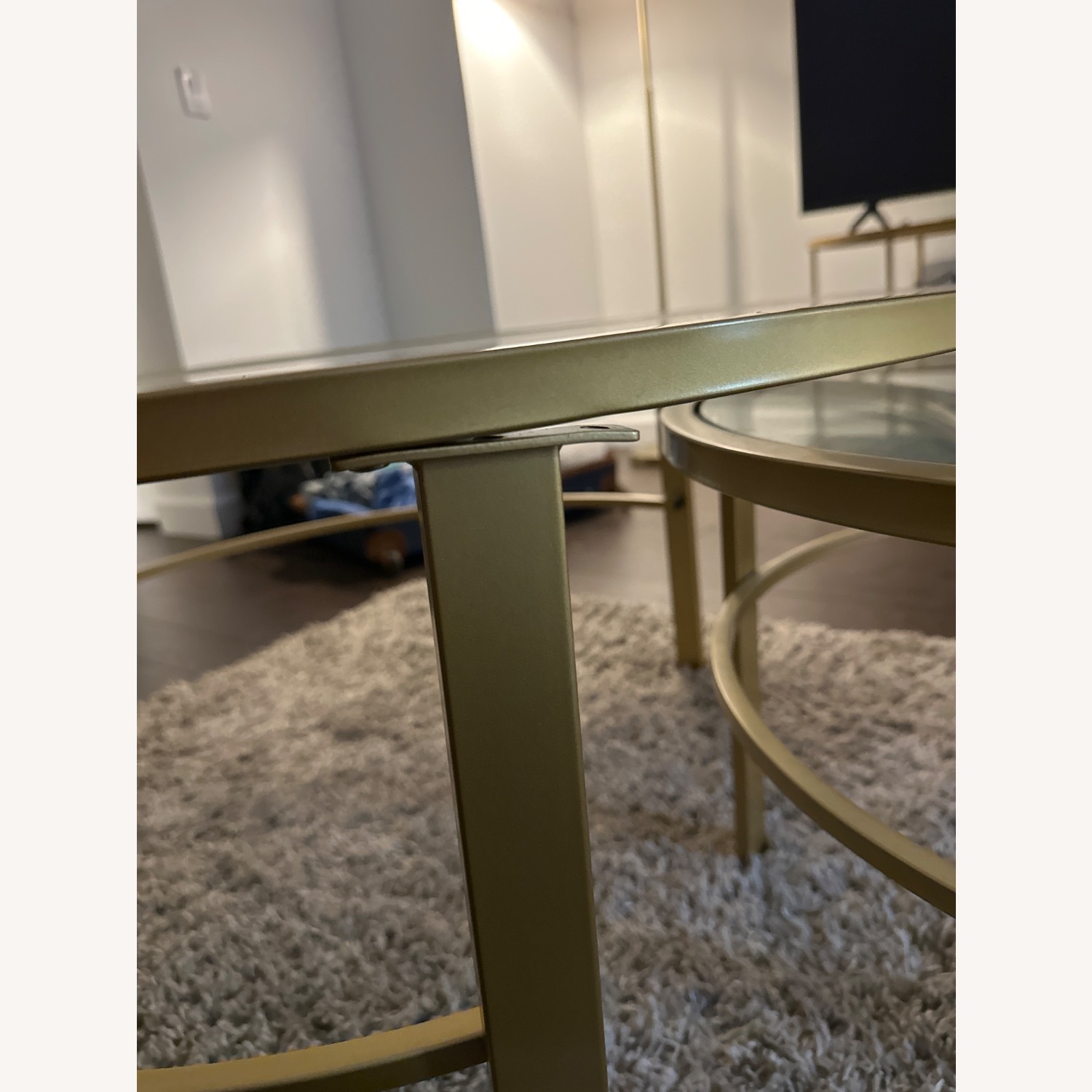 Two Piece Gold Coffee Table  - image-4