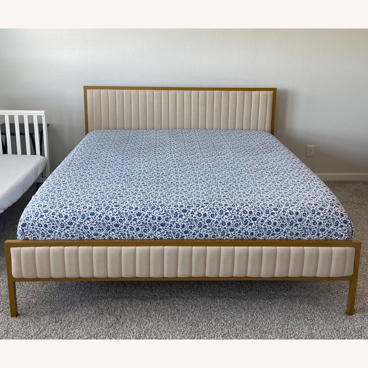 Wayfair Burglind Metal King Bed with Velvet Upholstery - image-2