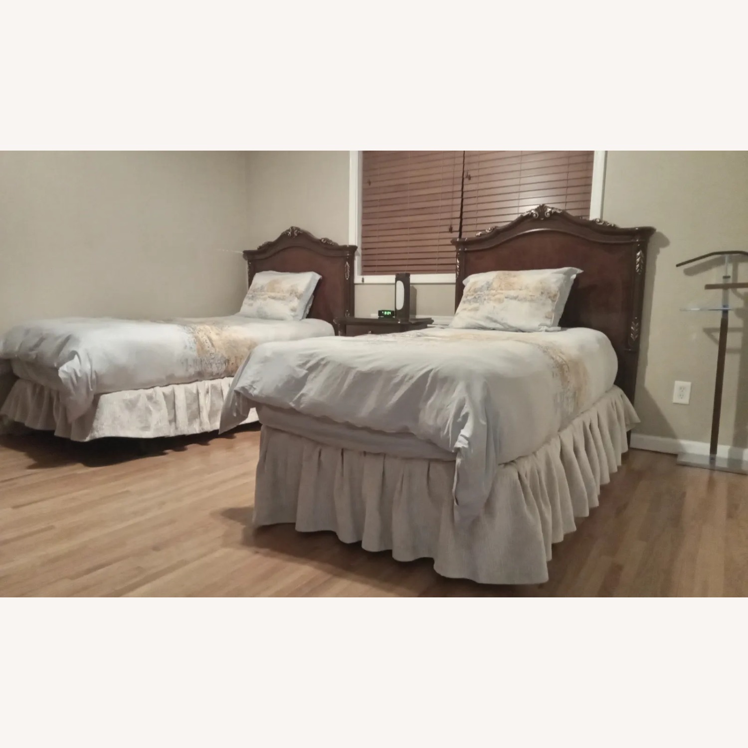 2 Twin Beds with Classic Wooden Headboards - image-3