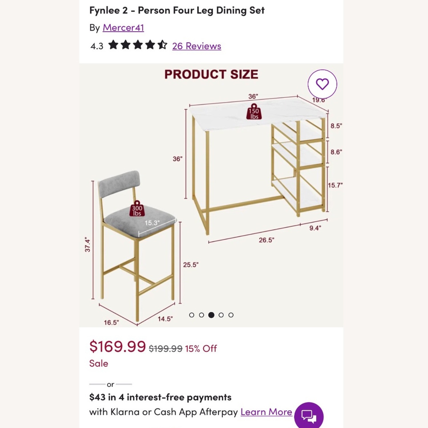 Wayfair Fynlee Dining Set - image-4