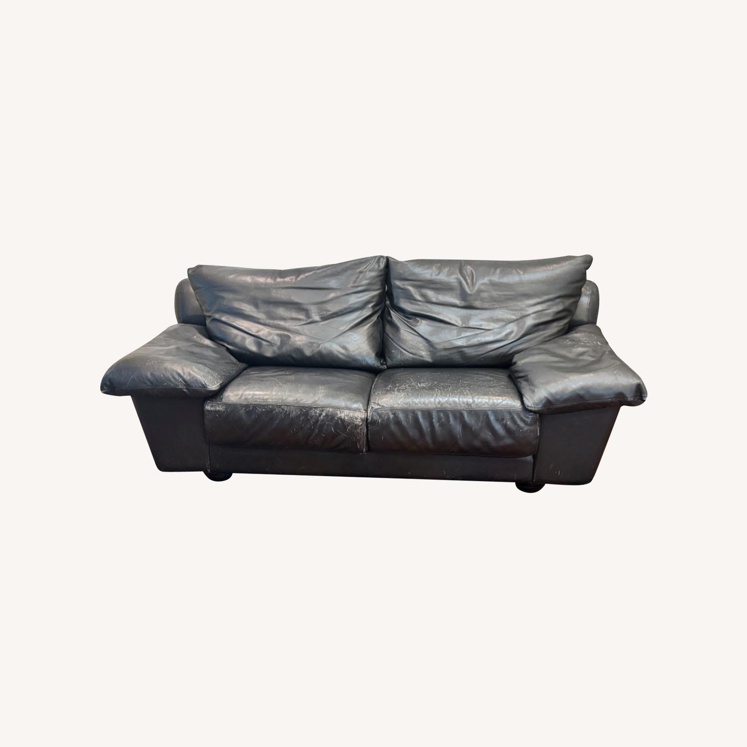 Designer Italian Leather Couch - image-0