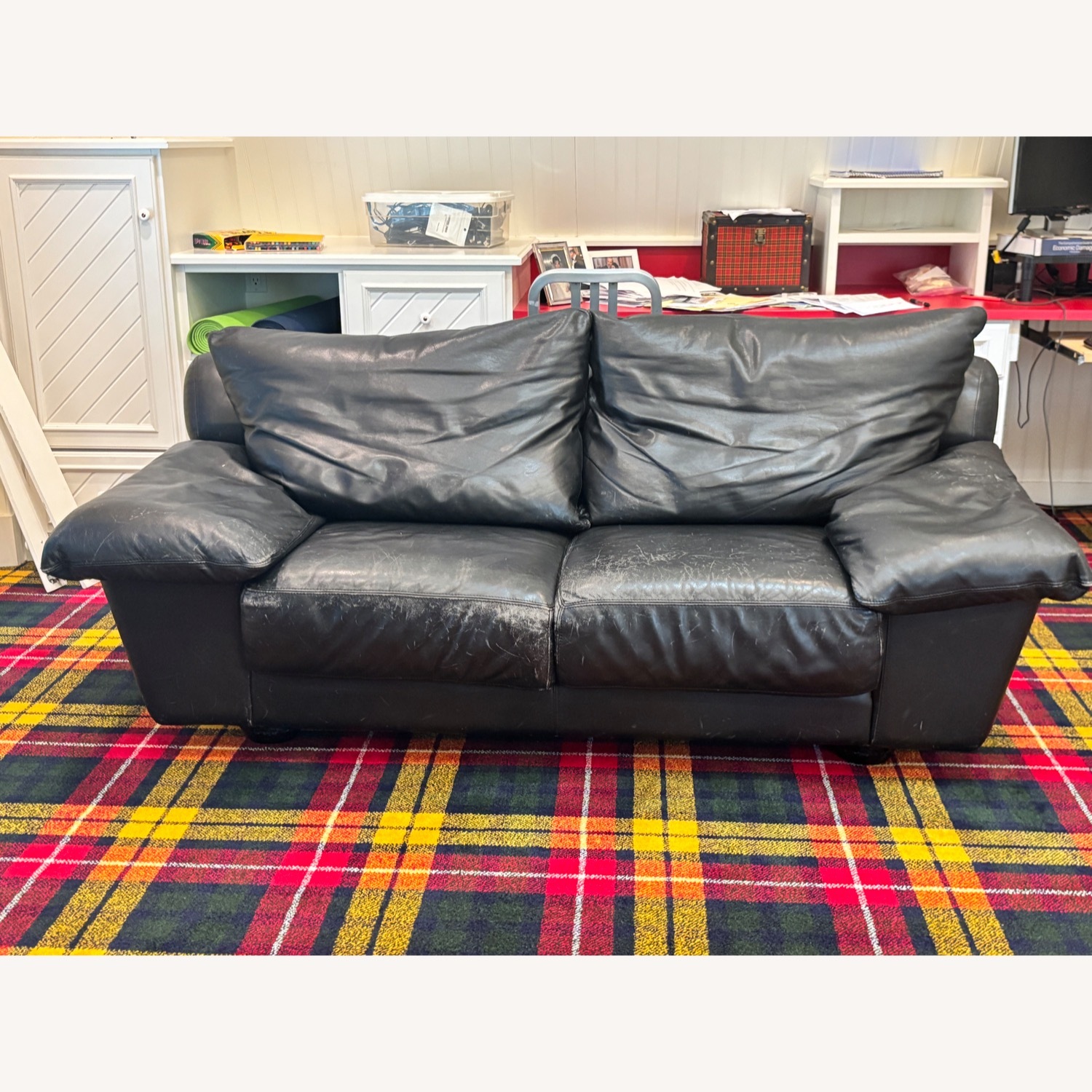 Designer Italian Leather Couch - image-6