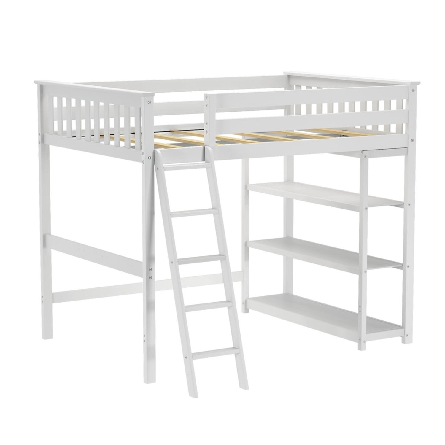 Full Loft Bed W Bookcase - image-5
