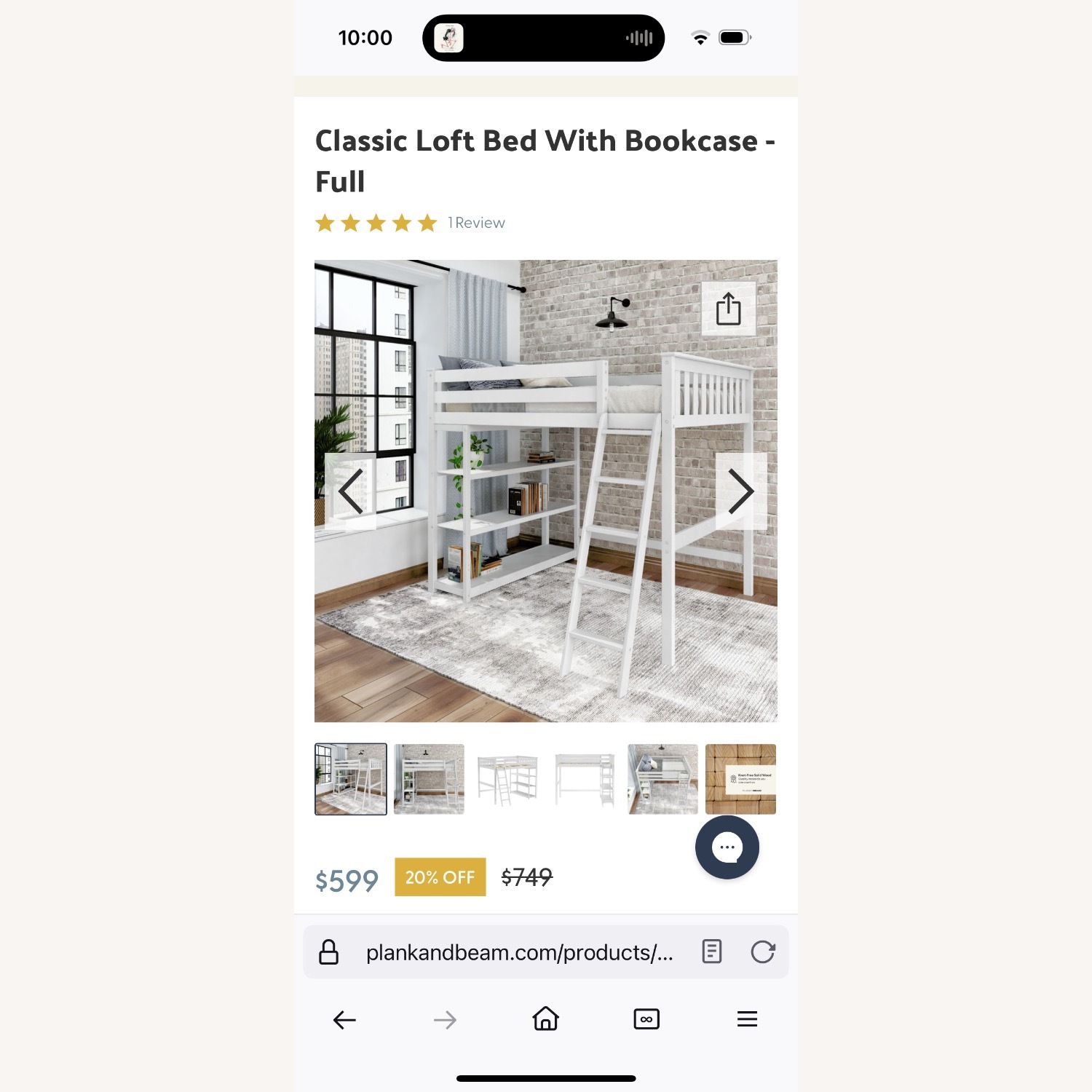 Full Loft Bed W Bookcase - image-2