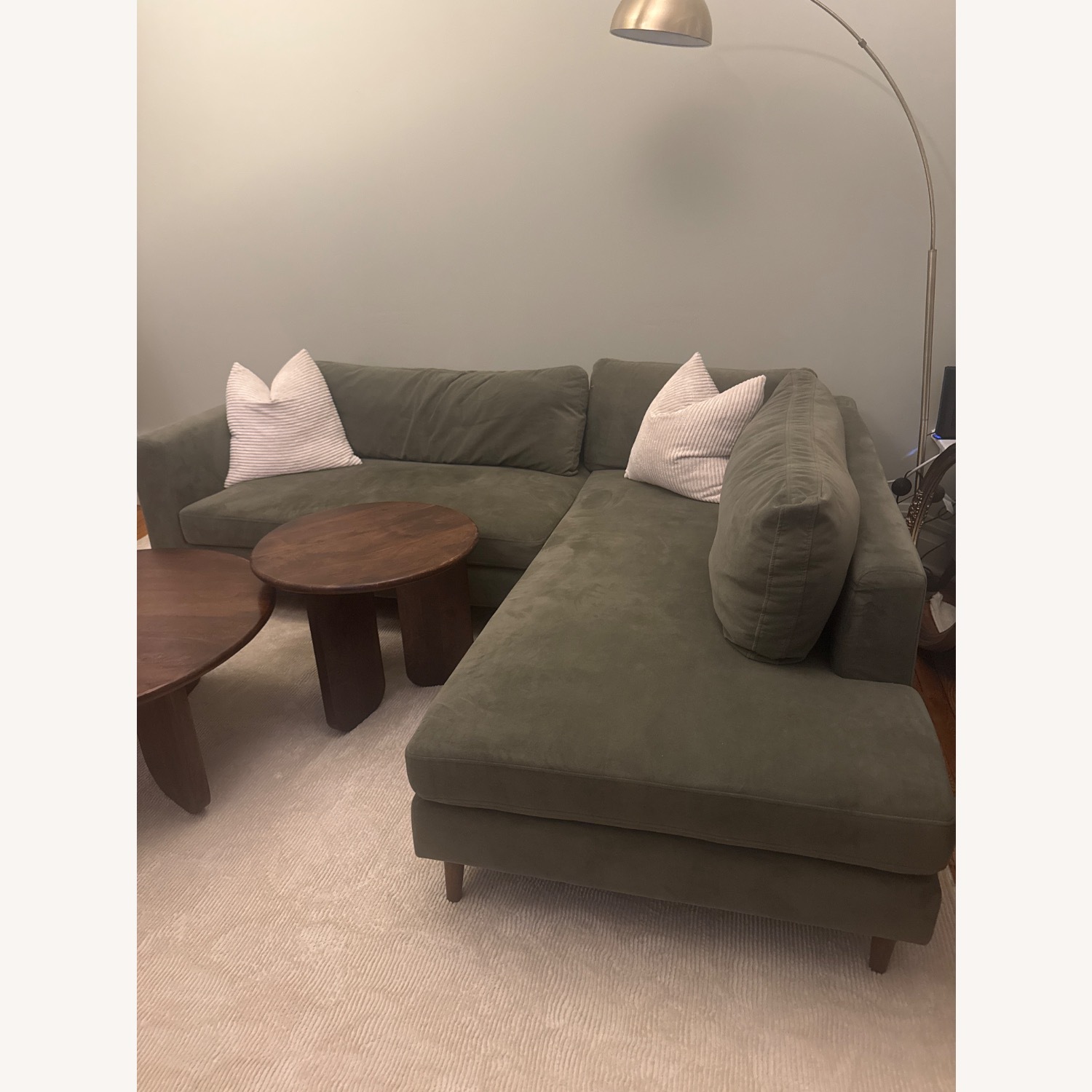 World Market Camile Velvet Green 2 Piece Sectional - image-3