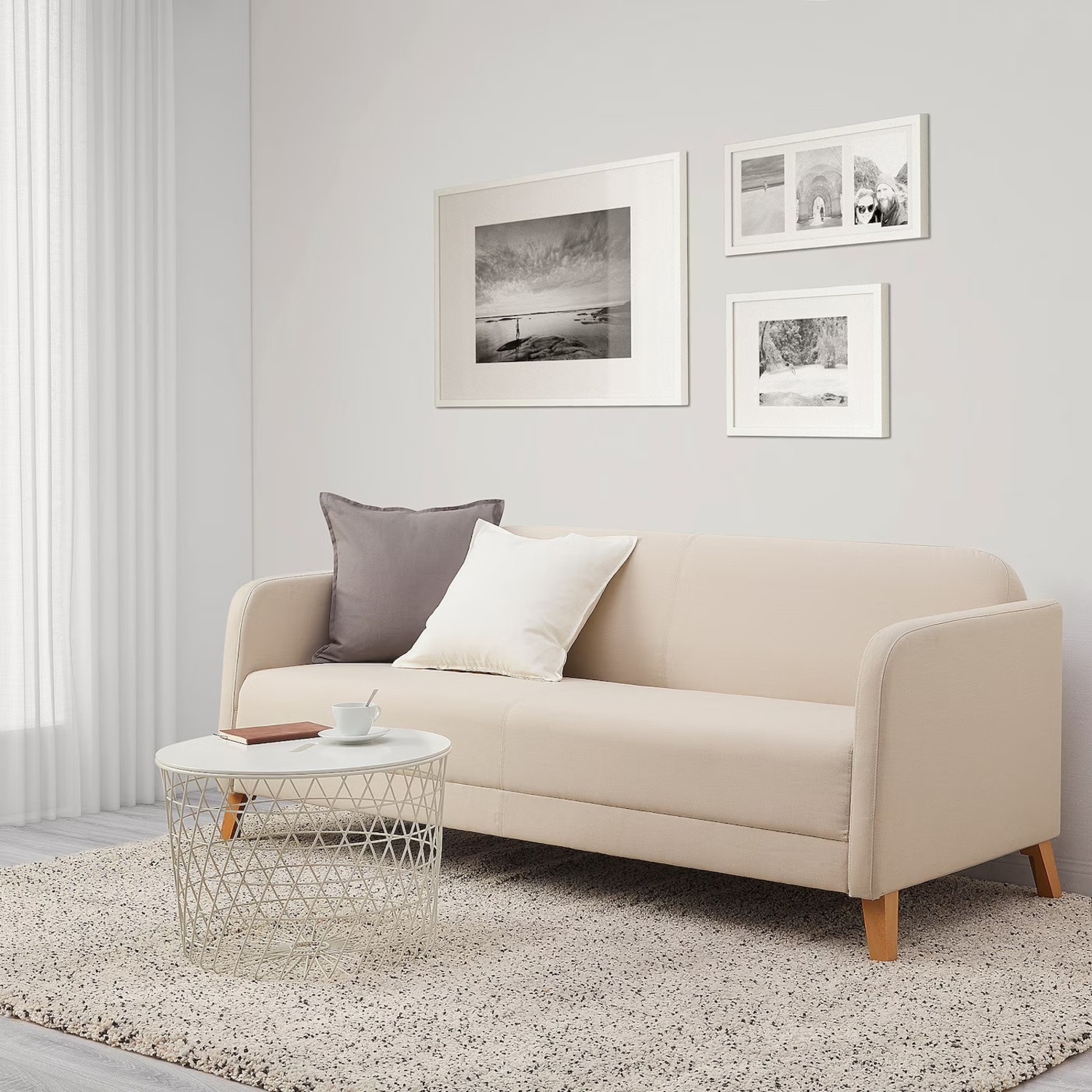 IKEA Linanas Beige 3 Seater Sofa - image-4