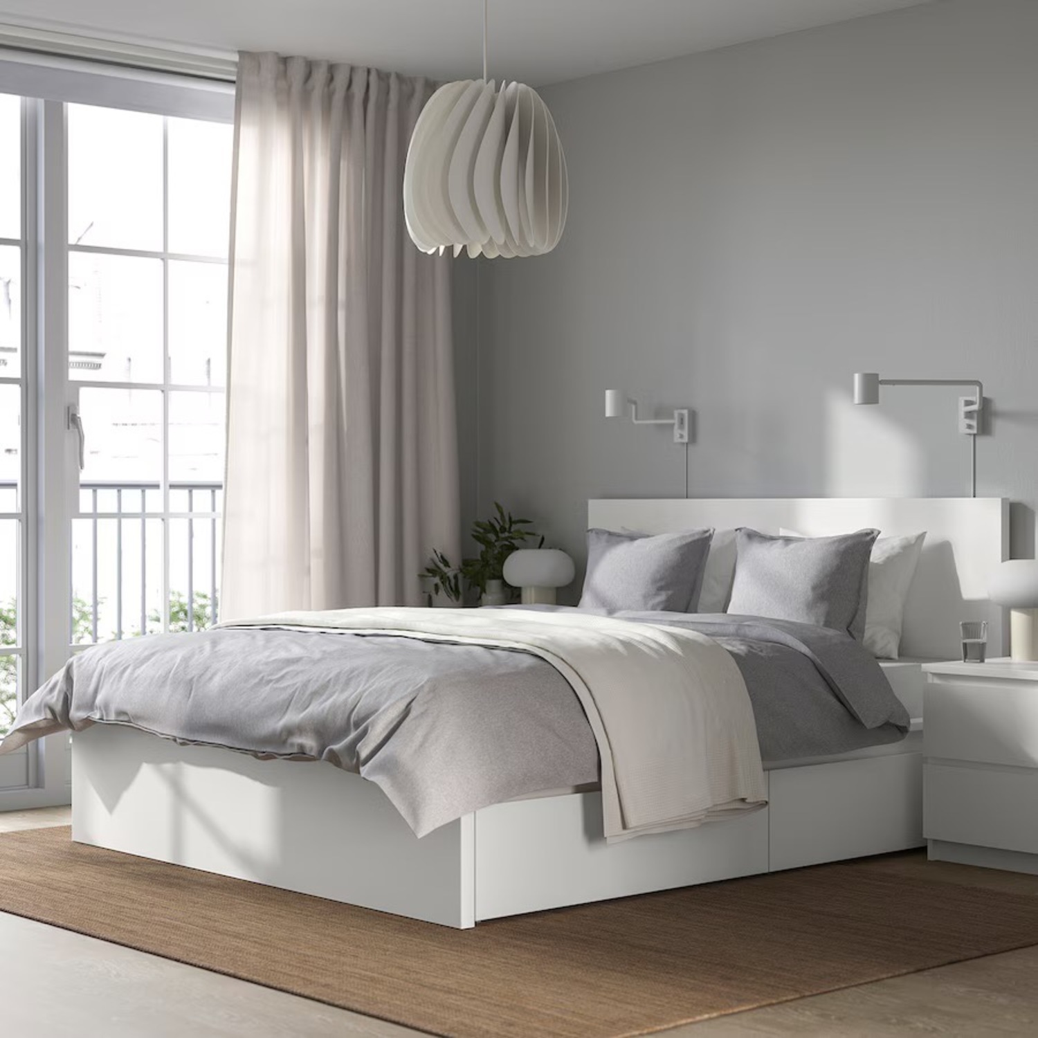 IKEA Malm White Storage Bed Frame Queen - image-1