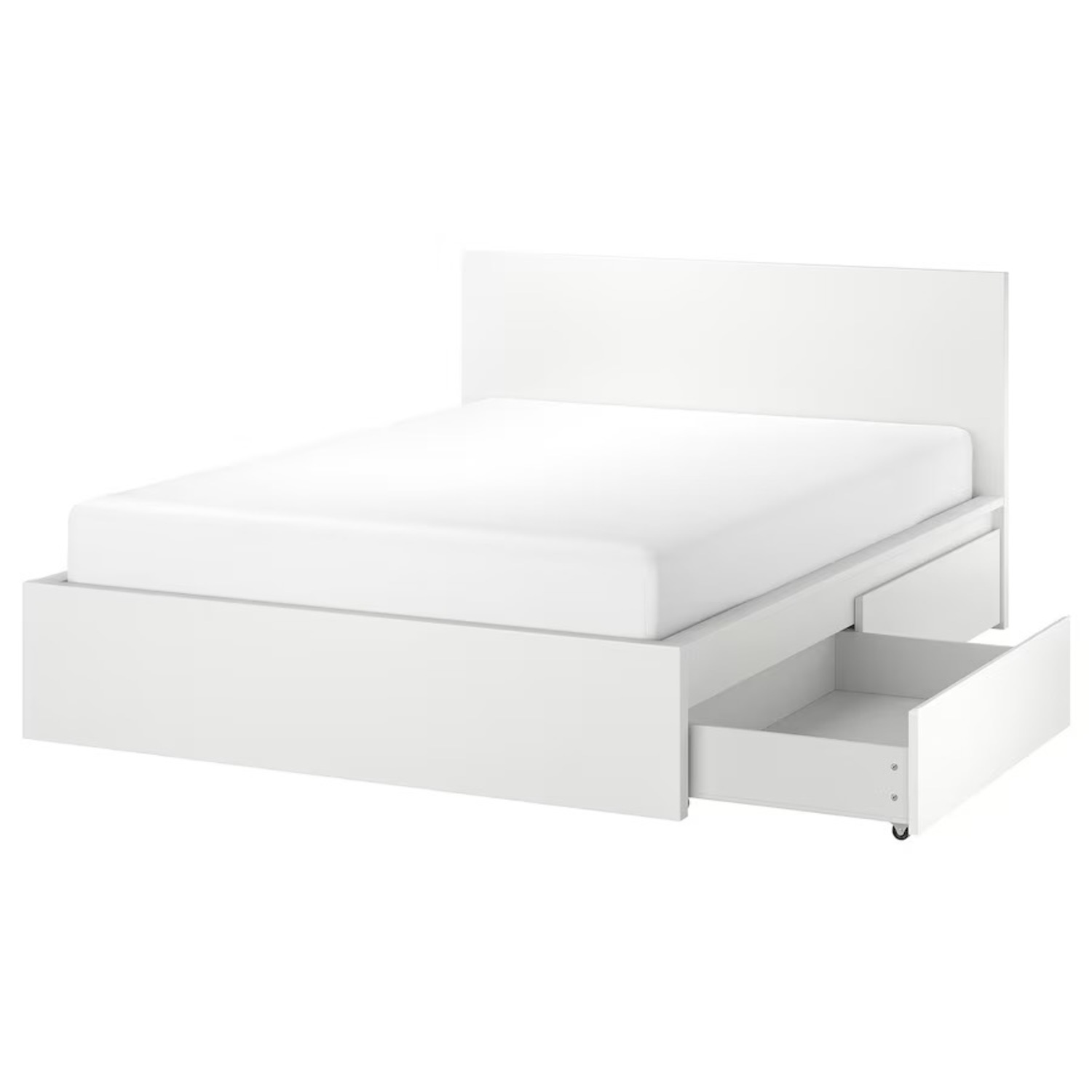 IKEA Malm White Storage Bed Frame Queen - image-0