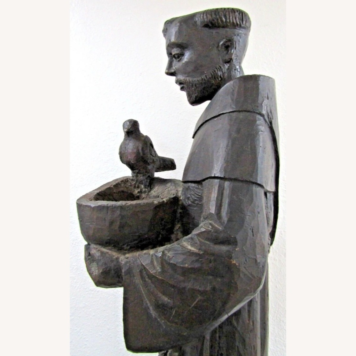 Nettle Creek Hand Carved Sculpture of St. Francis - image-7
