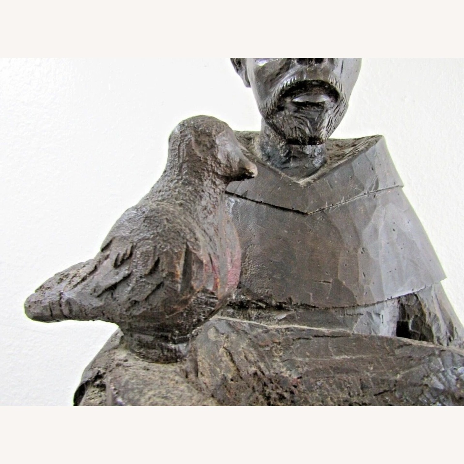 Nettle Creek Hand Carved Sculpture of St. Francis - image-13