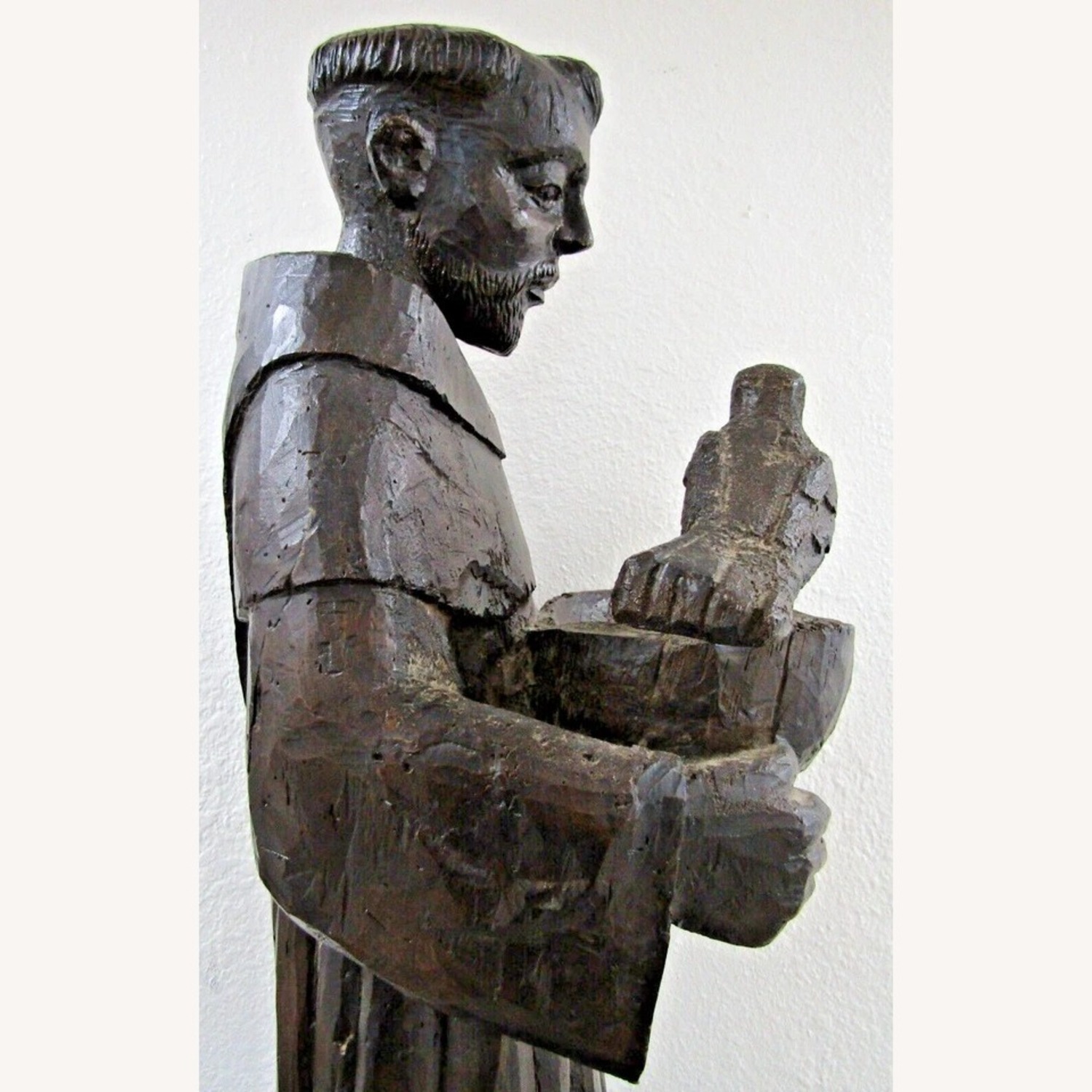 Nettle Creek Hand Carved Sculpture of St. Francis - image-11