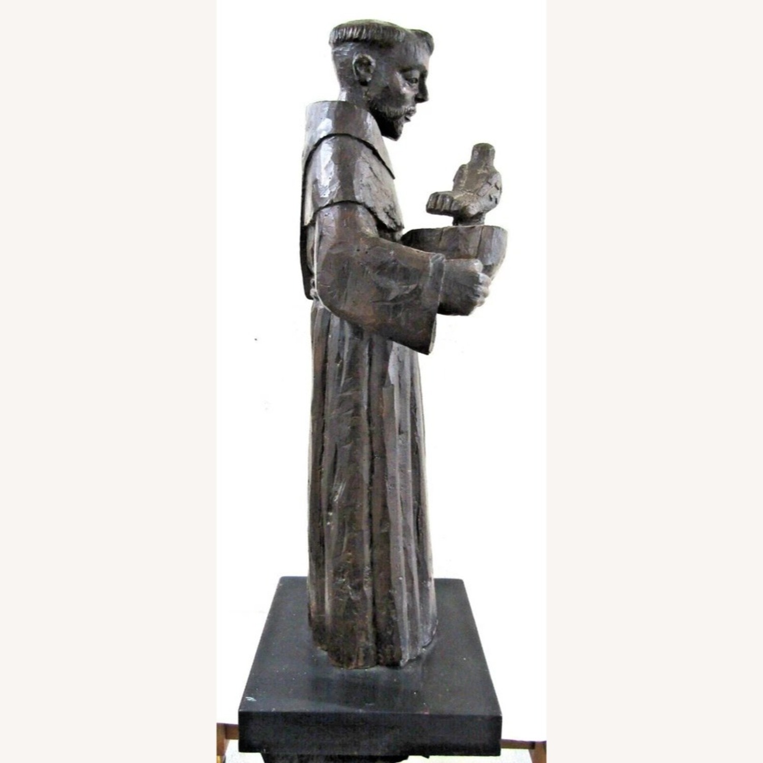 Nettle Creek Hand Carved Sculpture of St. Francis - image-10