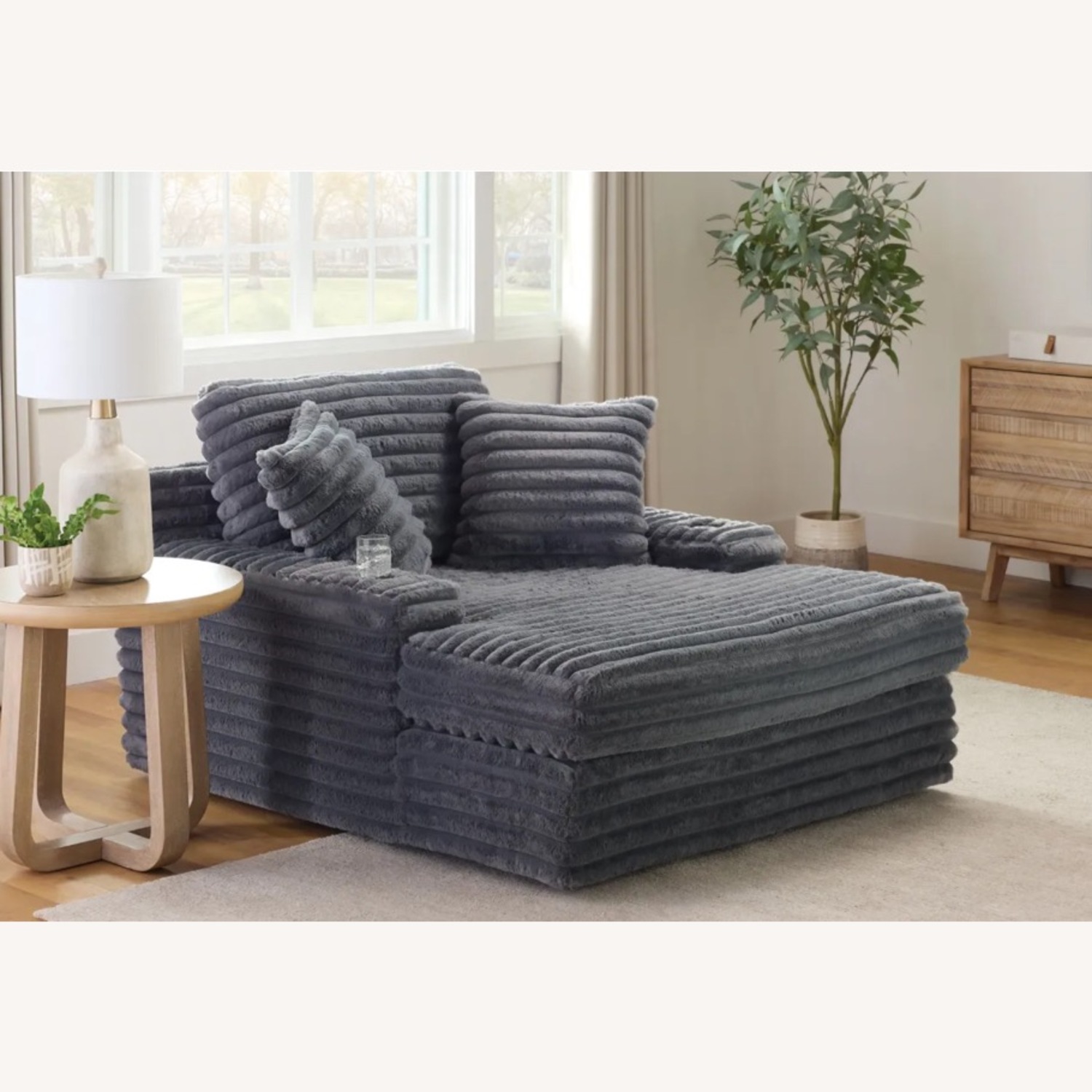 Raymour & Flanigan Woolly Double Chaise - image-1