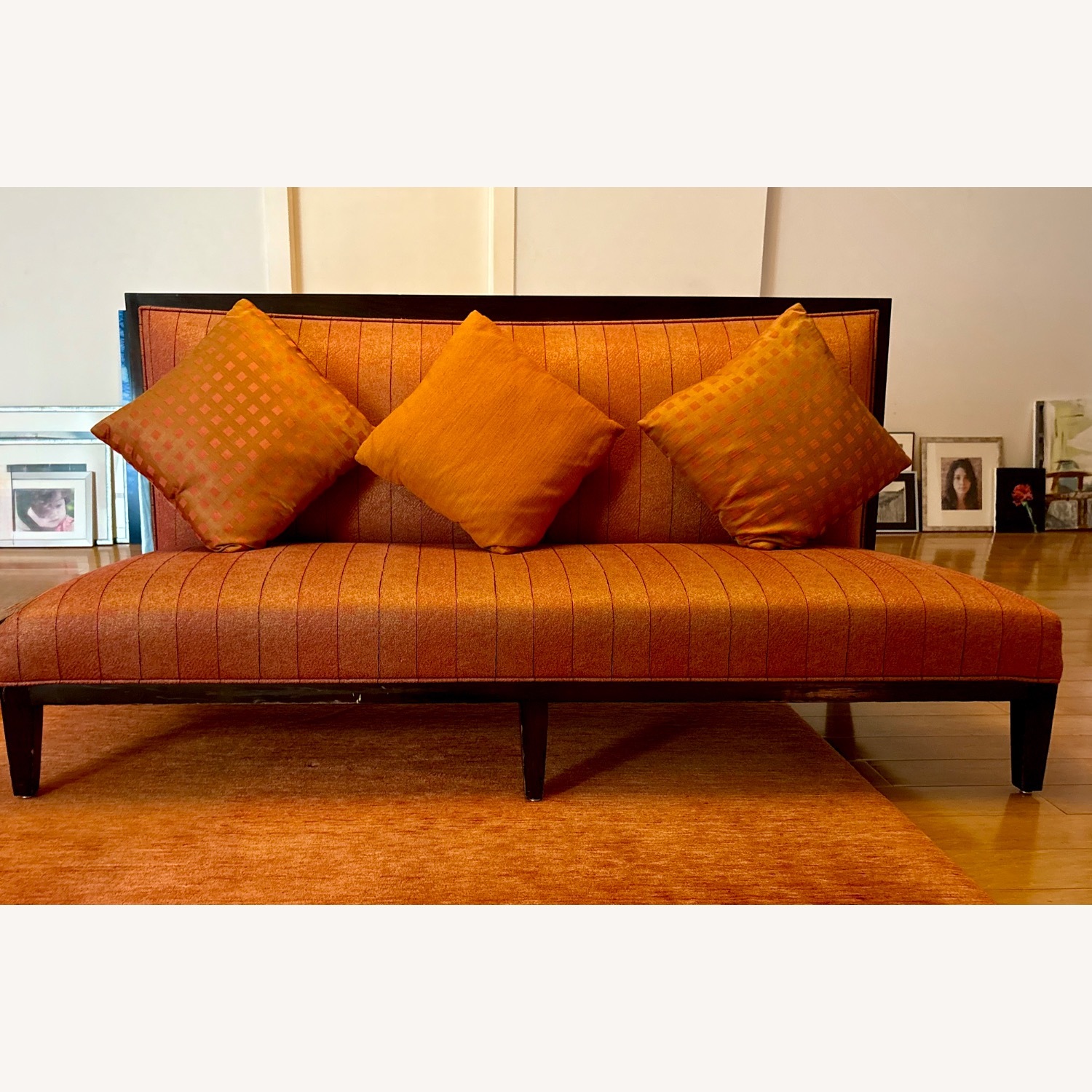 Orange Dolma Sofa w Coordinating Pillows - image-2