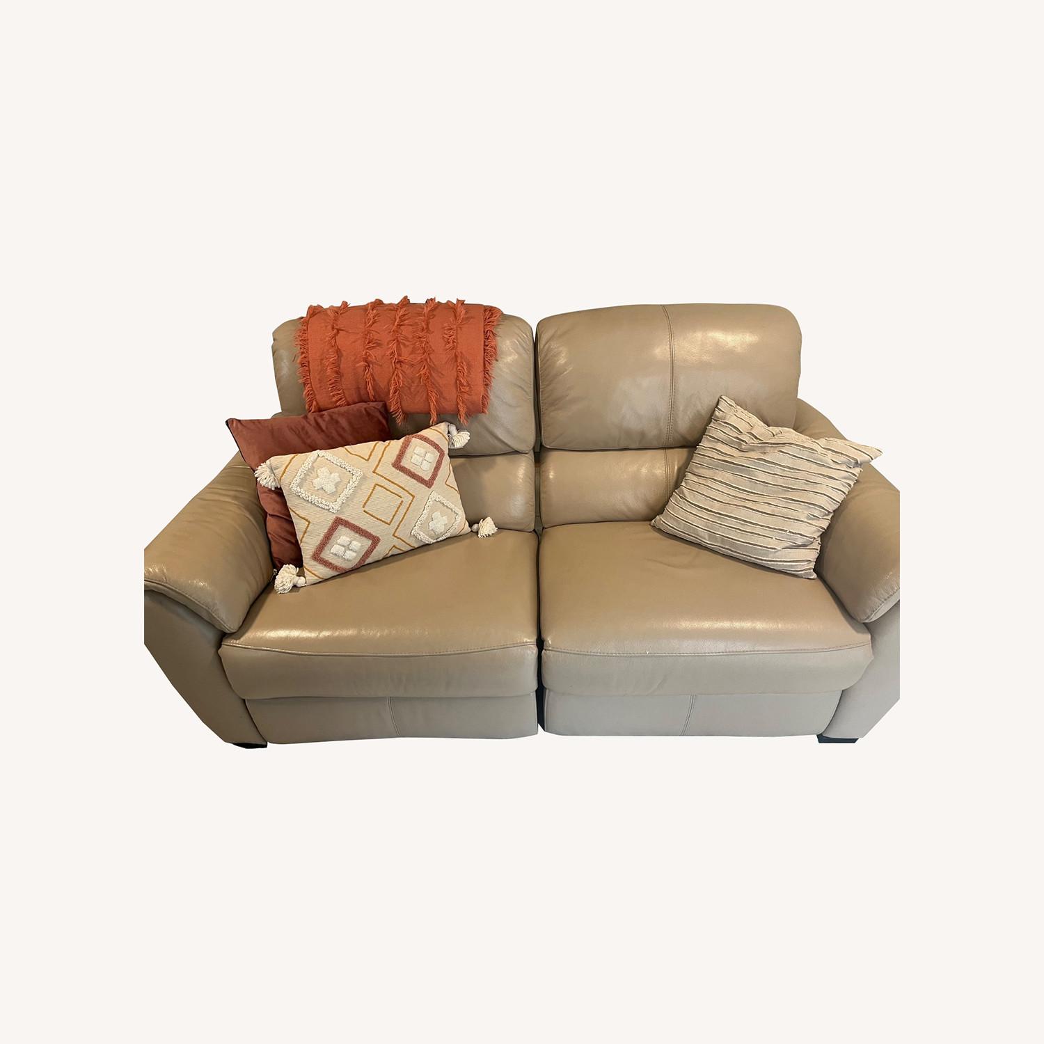 Havertys Leather Loveseat - image-0