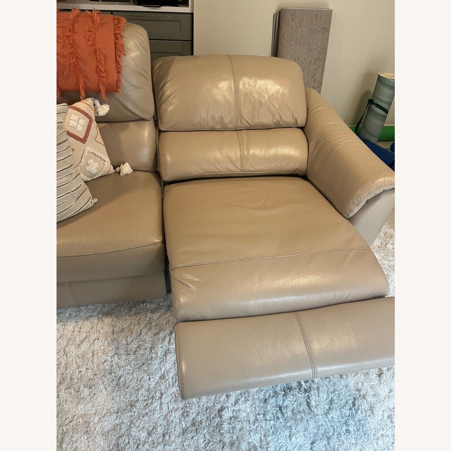 Havertys Leather Loveseat - image-1