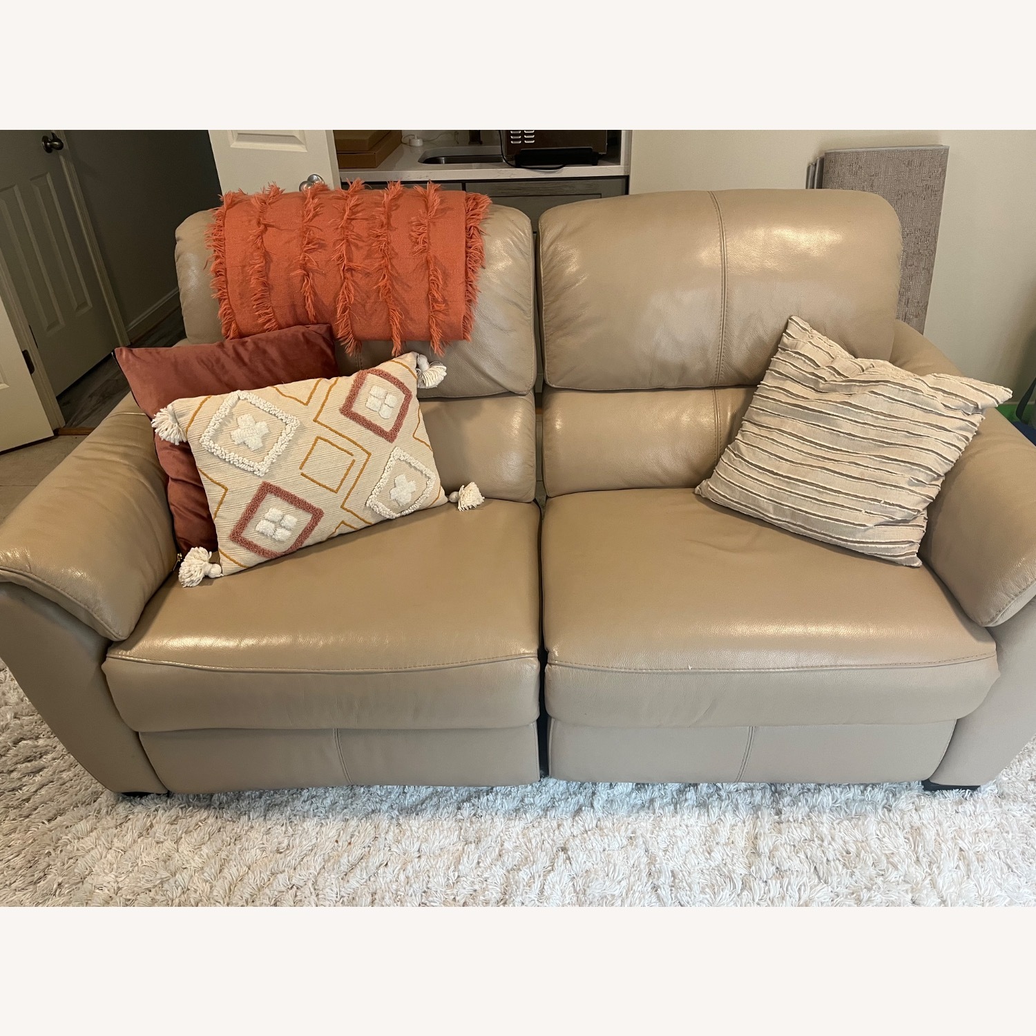 Havertys Leather Loveseat - image-2