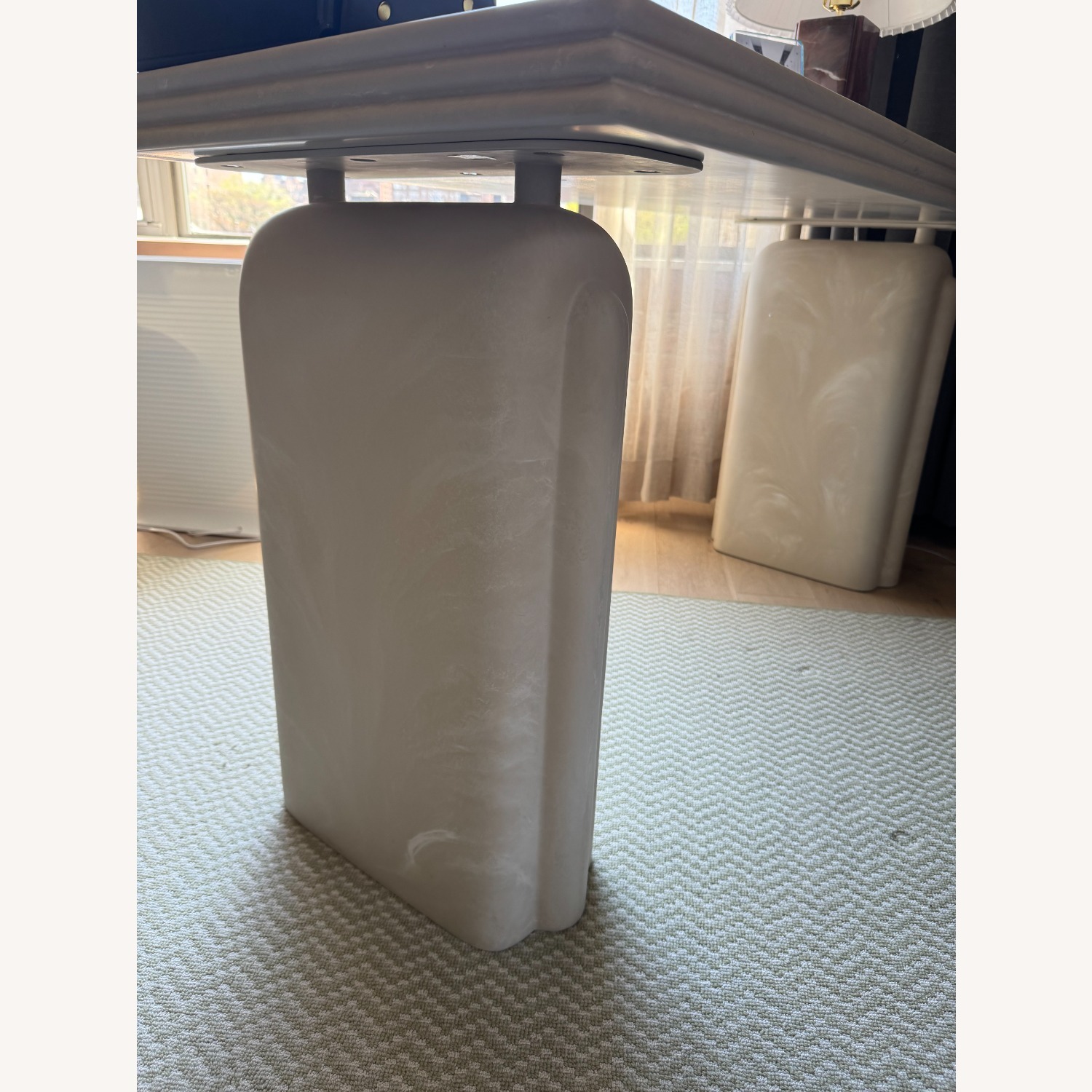 CB2 Remoli Swirled Cream Resin Desk 55" - image-2