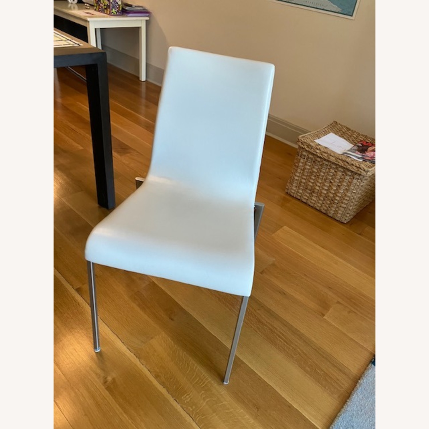 Ligne Roset Paola Dining Room Chairs White with Chrome 4 - image-1