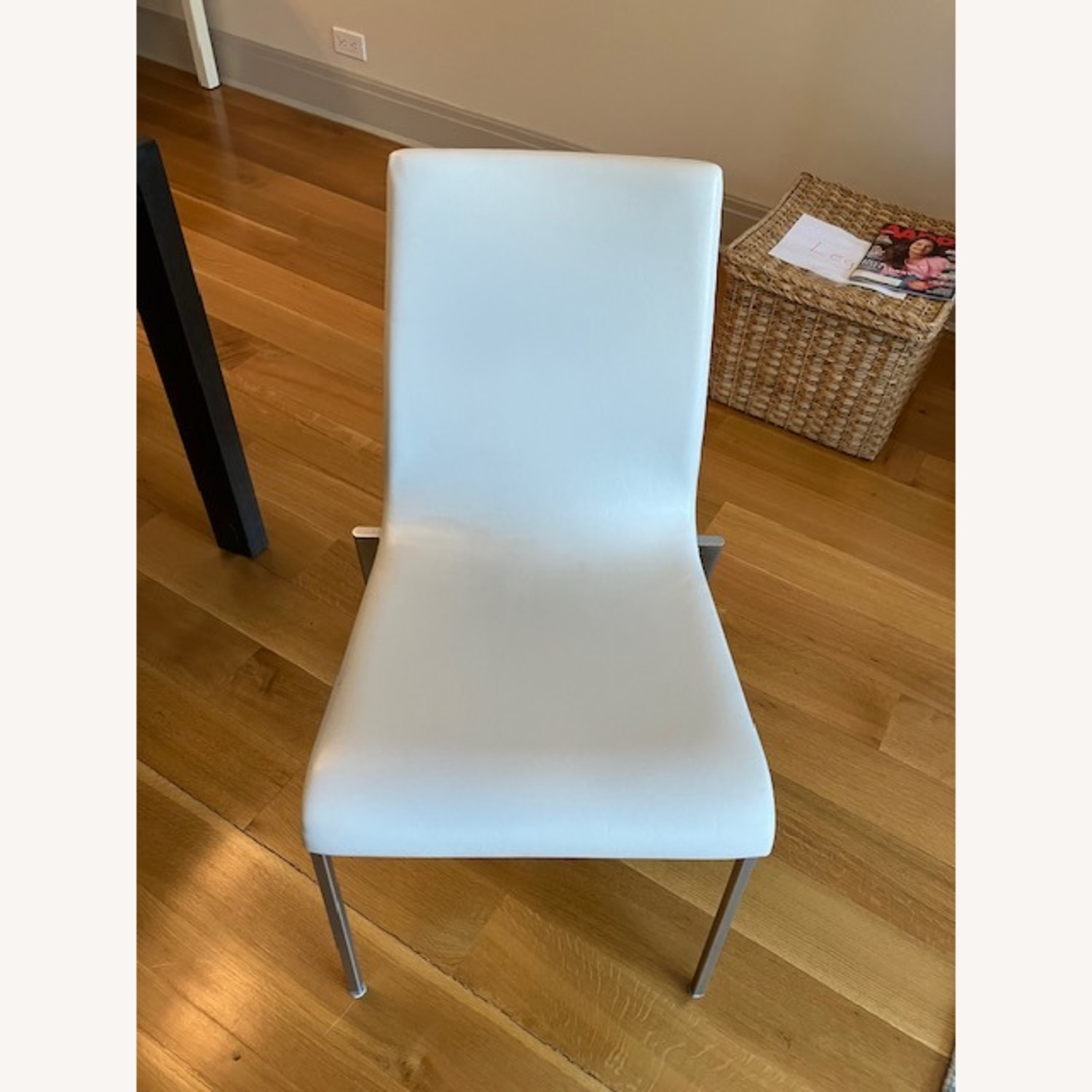 Ligne Roset Paola Dining Room Chairs White with Chrome 4 - image-5