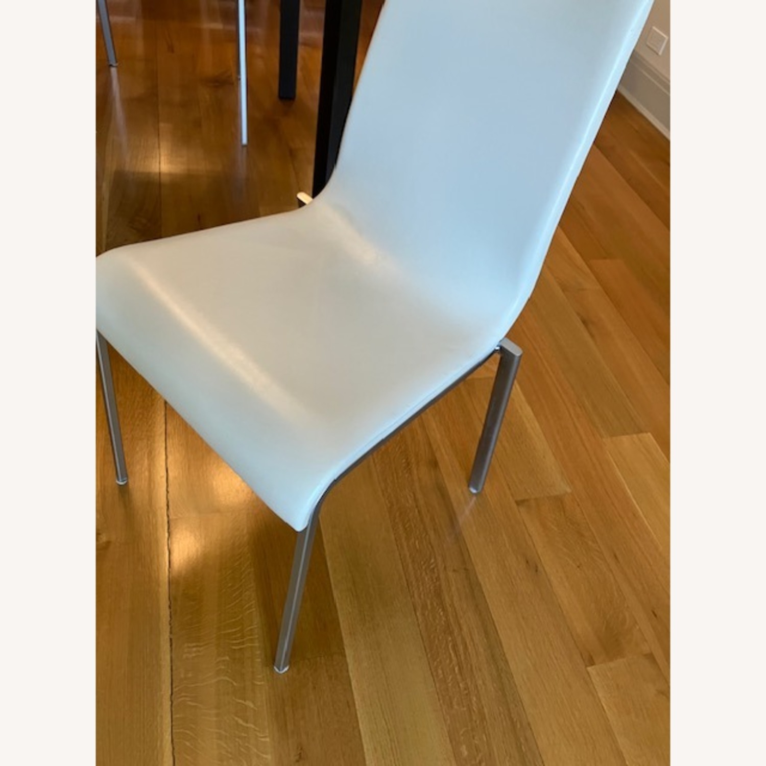 Ligne Roset Paola Dining Room Chairs White with Chrome 4 - image-2