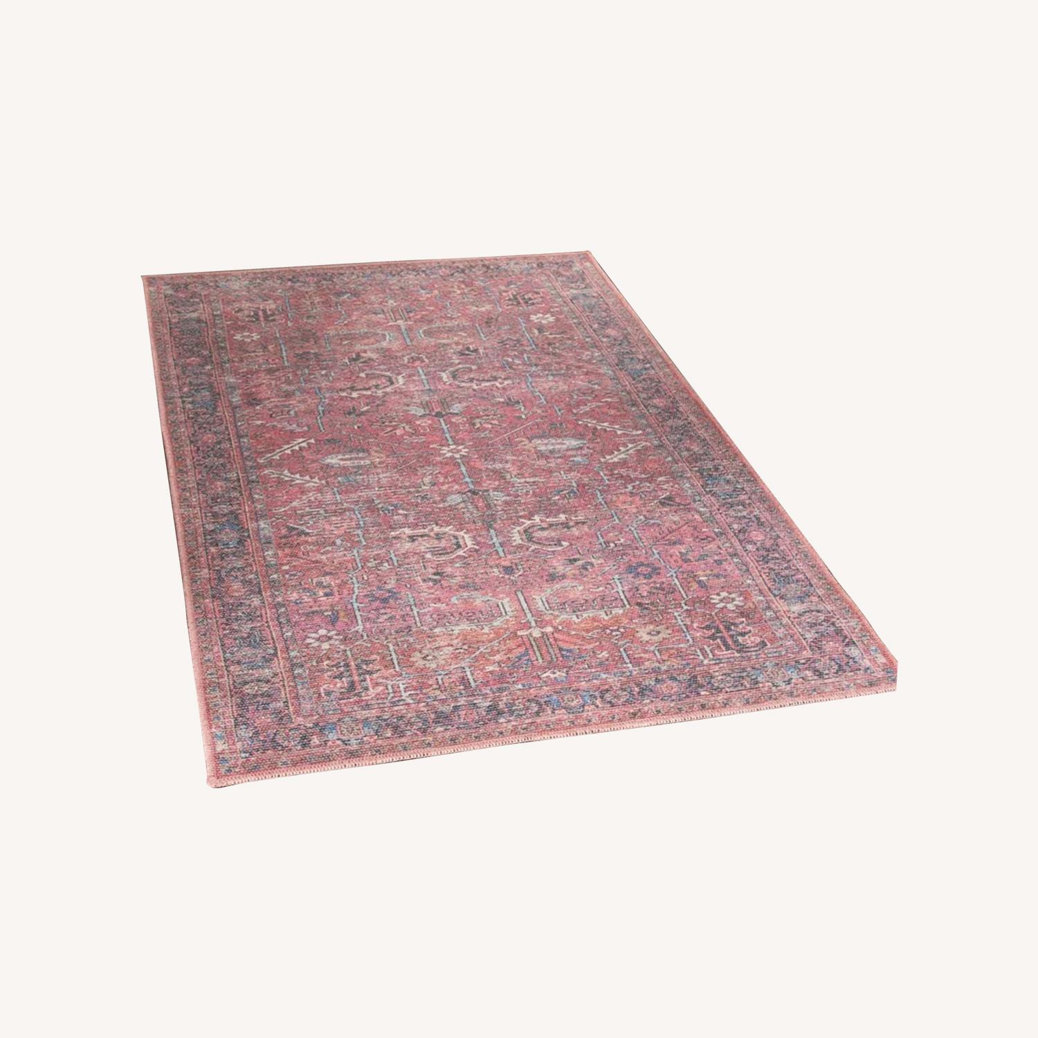 Machine Washable Oriental Red Area Rug - image-0