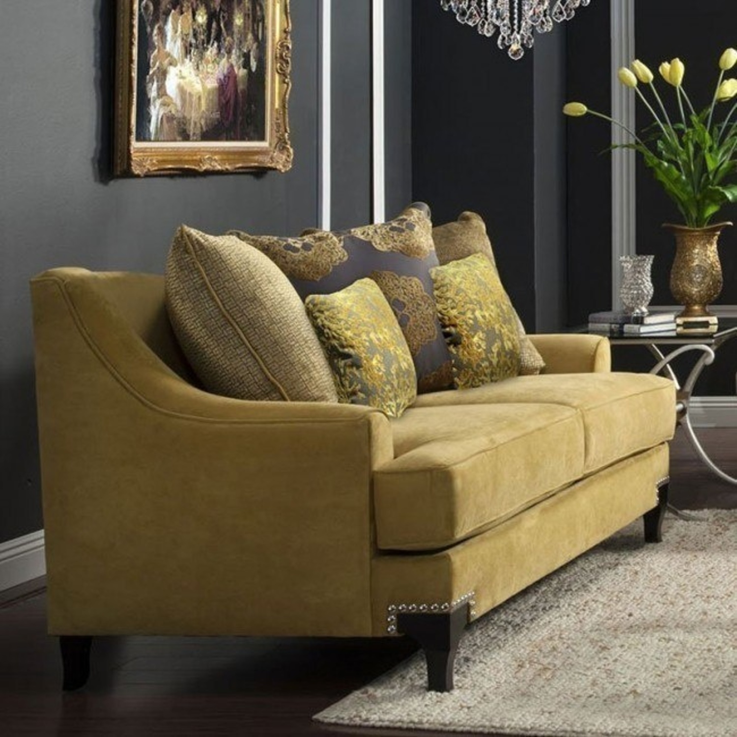 Viscontti Loveseat (Gold) - image-4