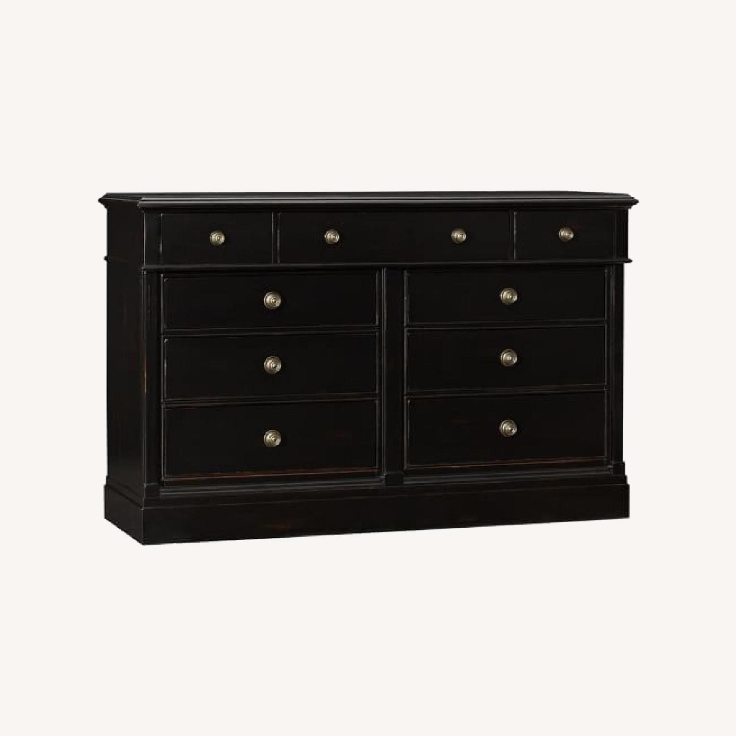 how to dress up black Black Long Dresser with Wood - Buffet main image 1