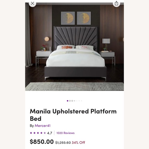 Used Manila Upholstered Plataforma Bed for sale on AptDeco