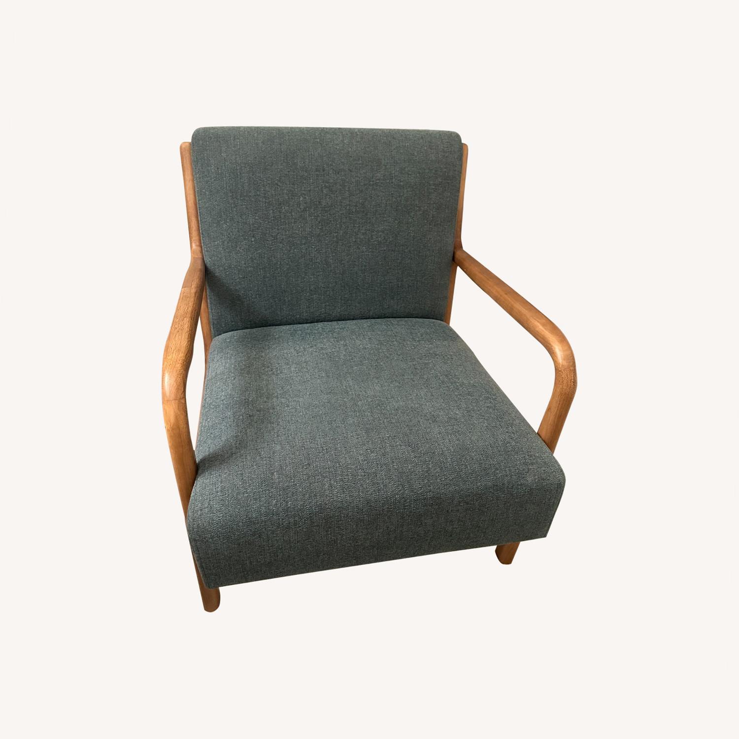 Wayfair Novak Teal Upholstered Mid-Century Armchair - image-0