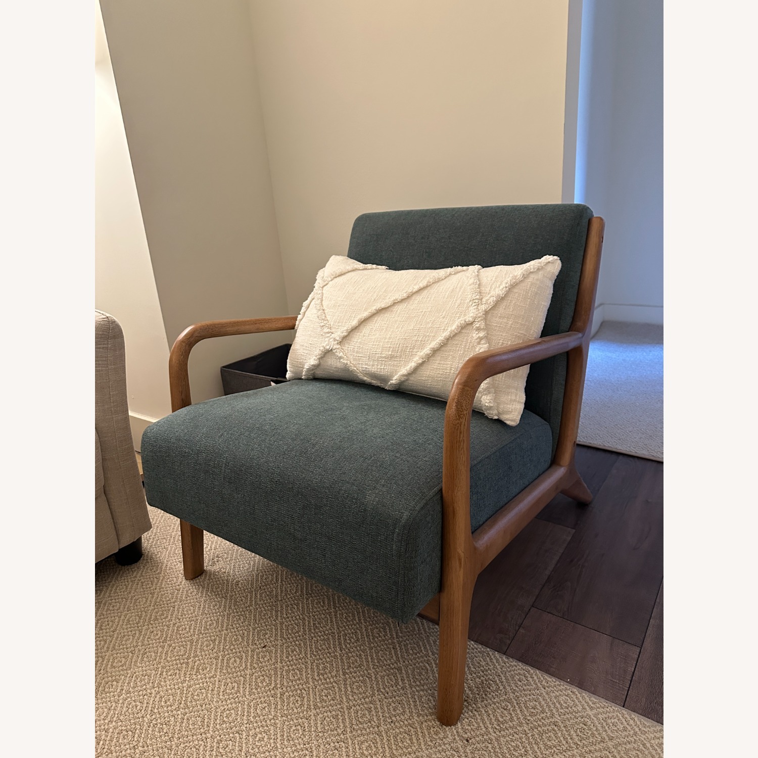 Wayfair Novak Teal Upholstered Mid-Century Armchair - image-2