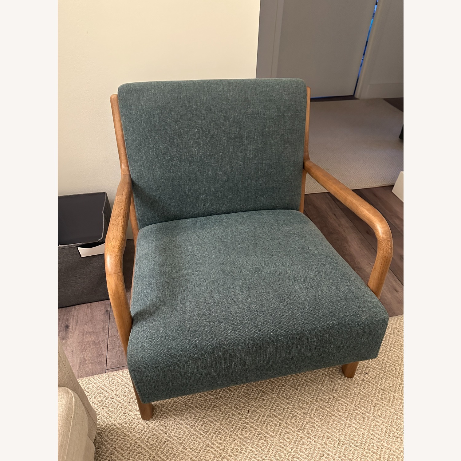 Wayfair Novak Teal Upholstered Mid-Century Armchair - image-3