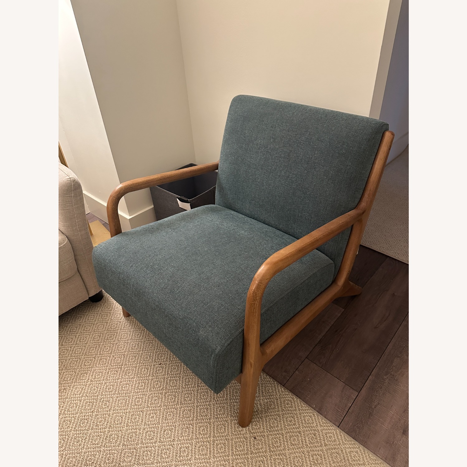 Wayfair Novak Teal Upholstered Mid-Century Armchair - image-1