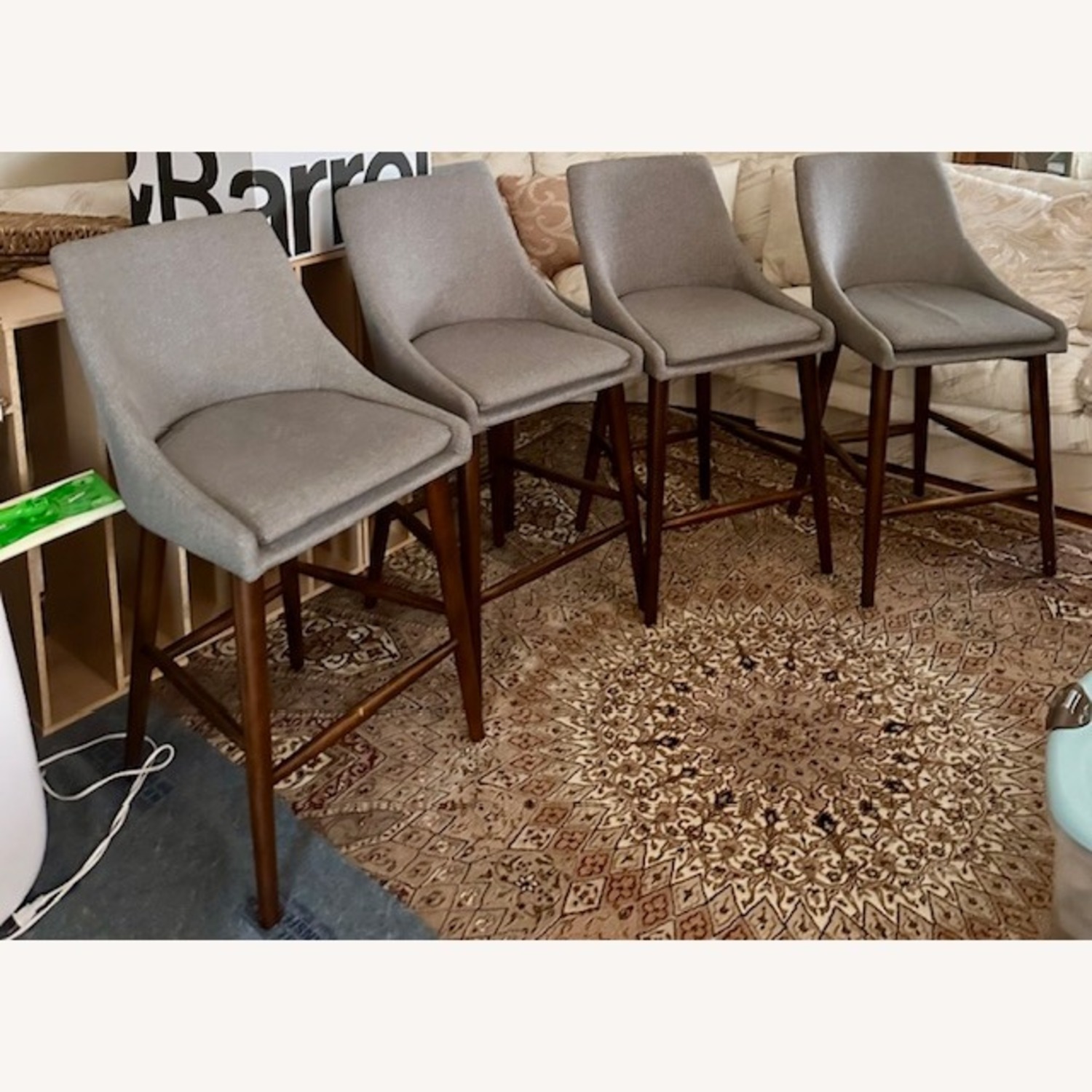 Sasha Espresso Barrel Counter Stools (5 chairs) - image-1