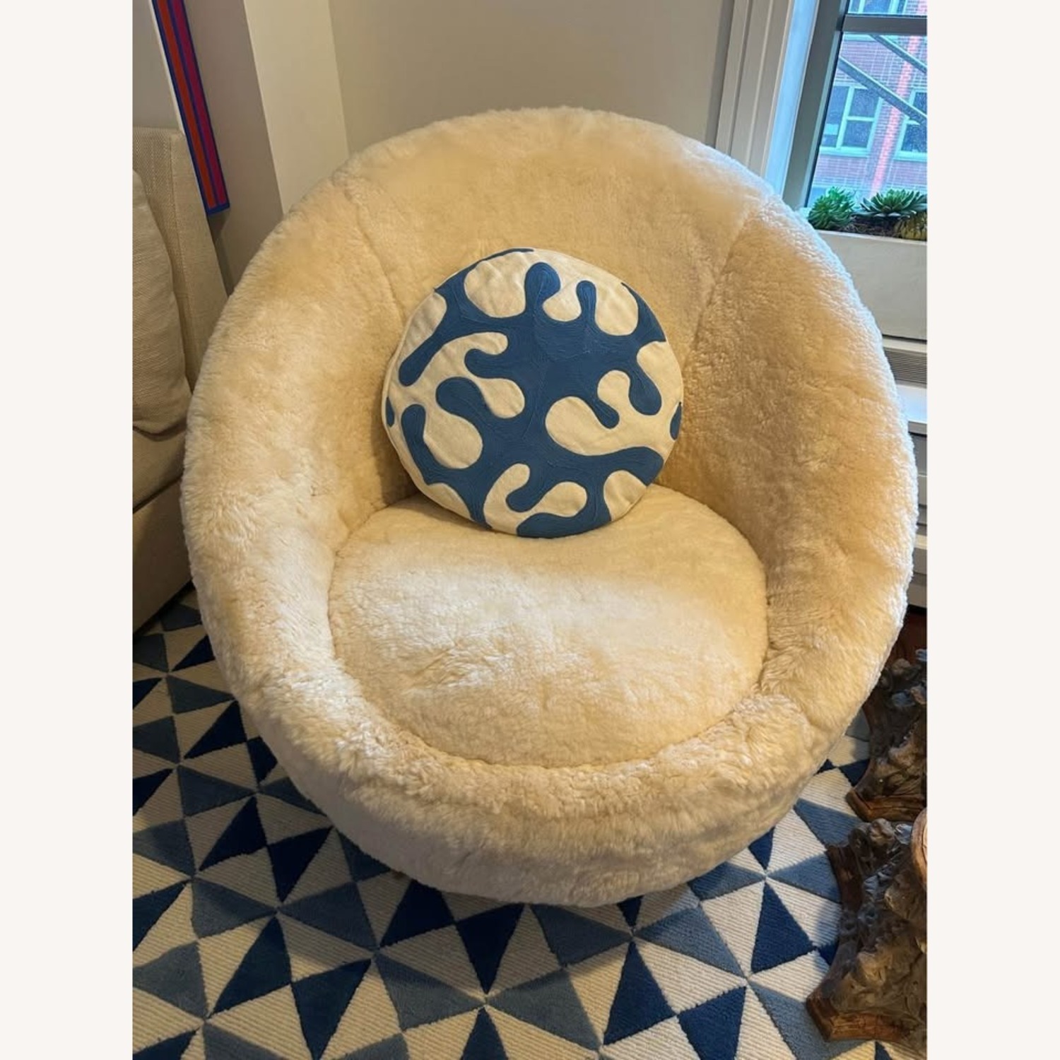 Jonathan Adler Sheepskin Ether Chairs Set of 2 - image-1