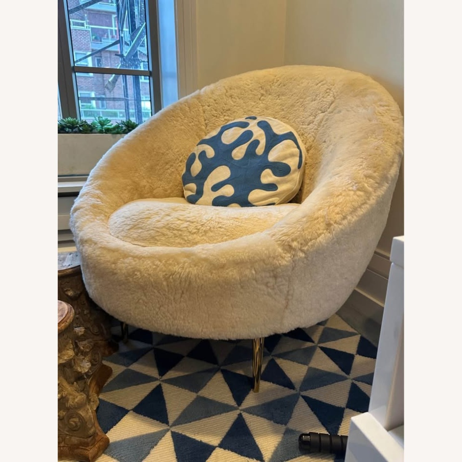 Jonathan Adler Sheepskin Ether Chairs Set of 2 - image-2