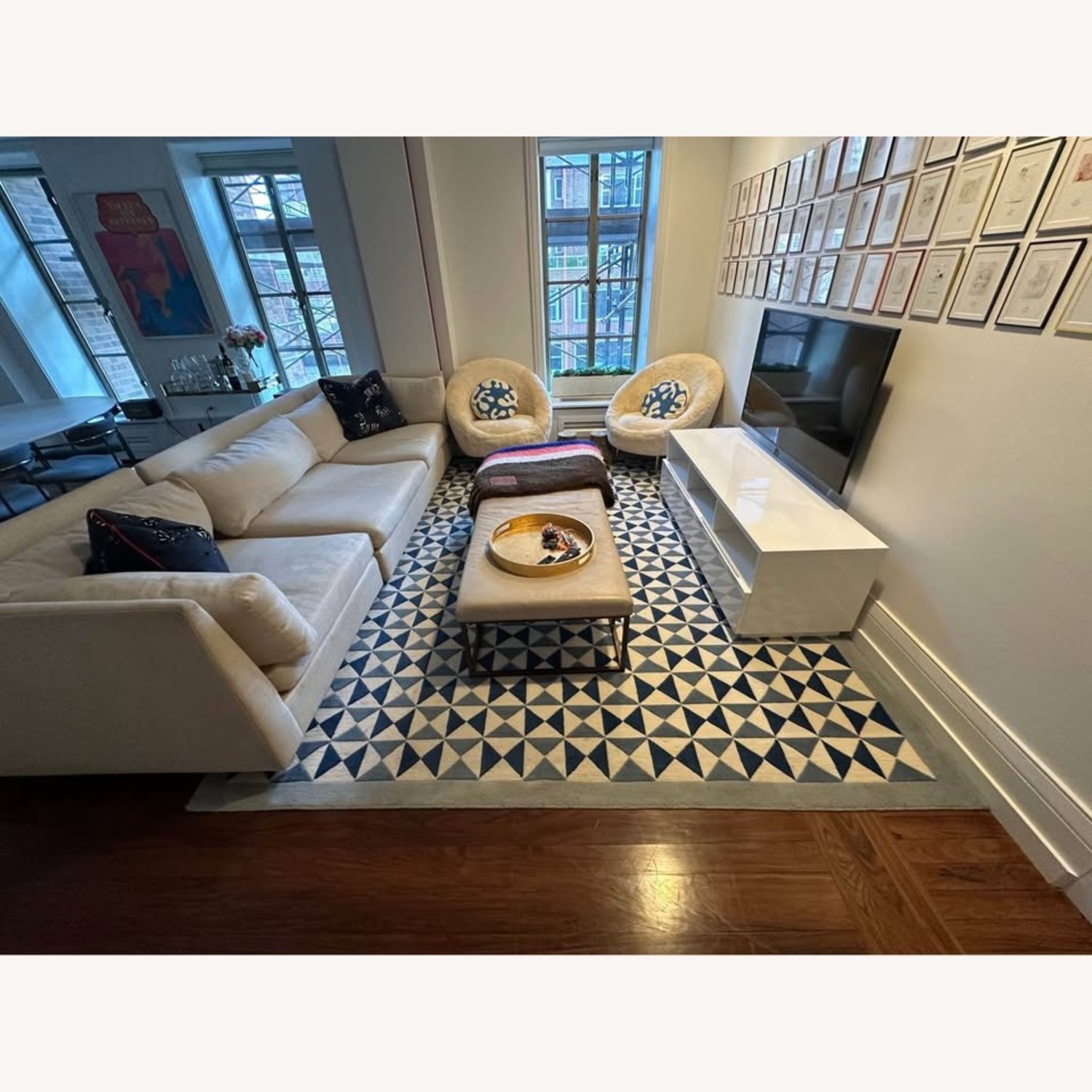 Jonathan Adler Sheepskin Ether Chairs Set of 2 - image-3