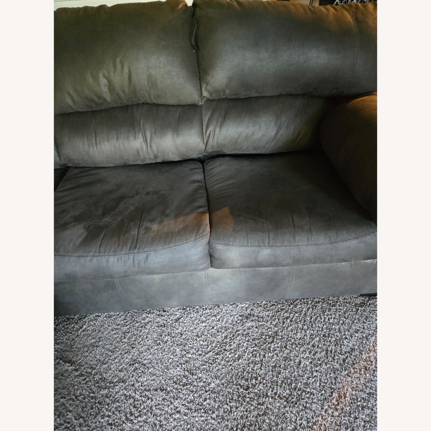 Ashley Furniture Grey Faux Leather 2 piece Sectional - image-4