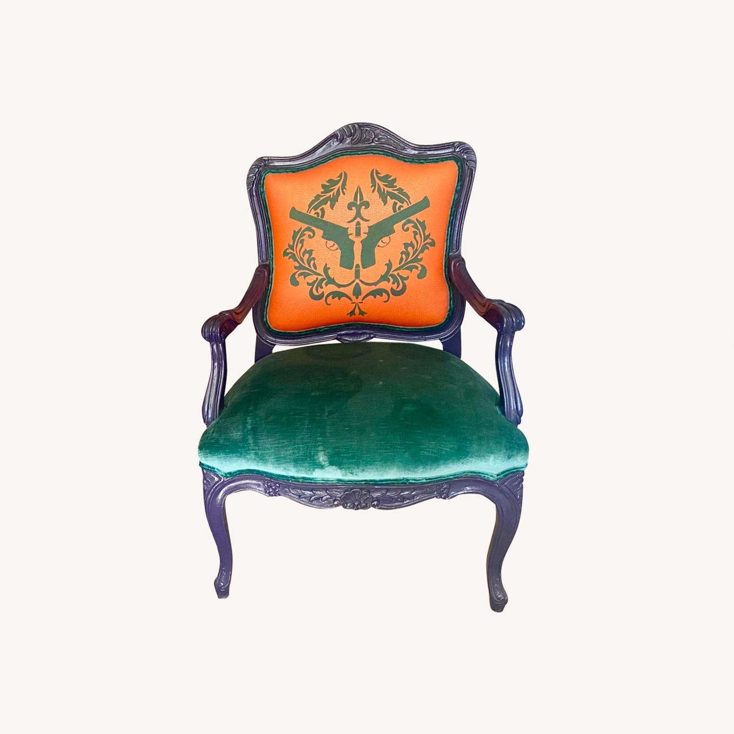 French Louis XV Style Armchairs Done By Artist - image-0